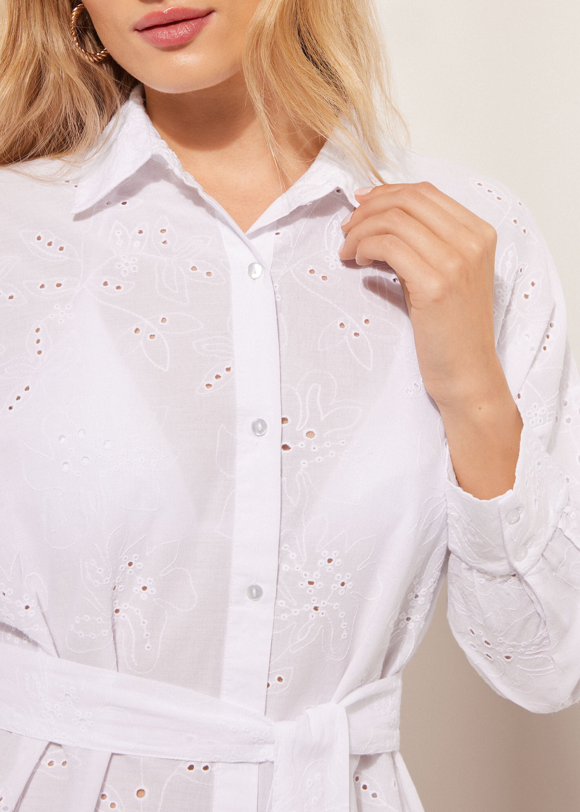 שמלת מיני Broderie Anglaise