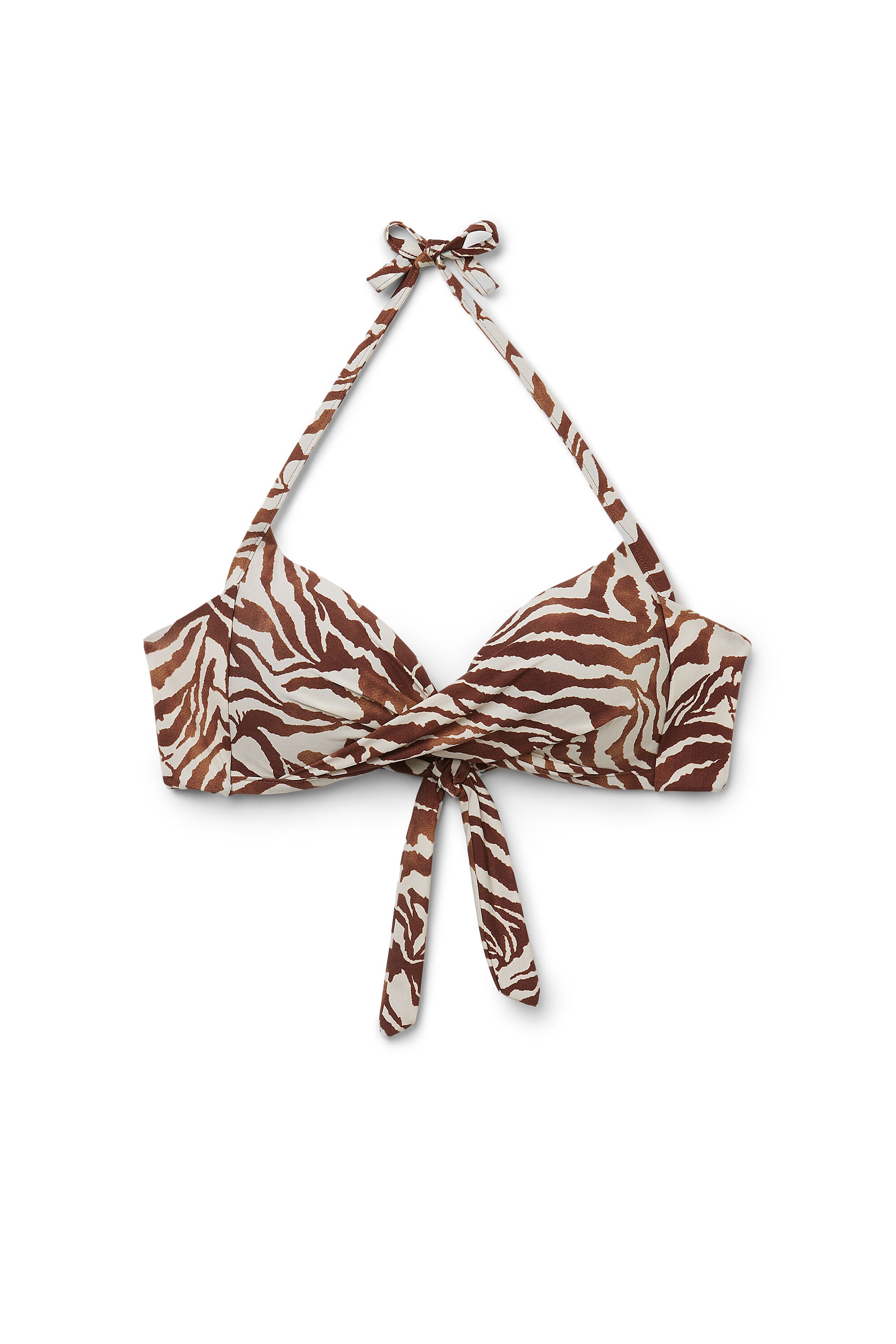 חזיית ביקיני מעטפת משולשים Brown Zebra