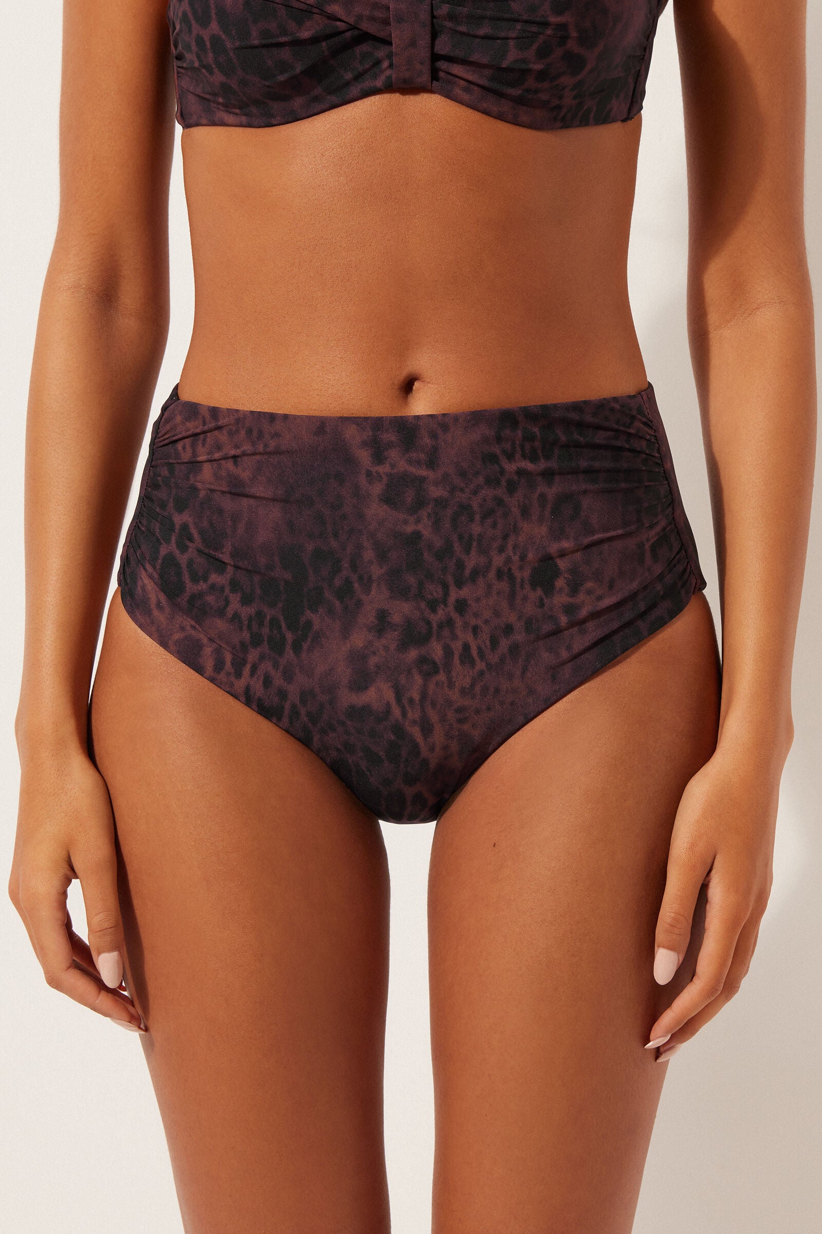 תחתוני ביקיני High-Waist Dark Animalier
