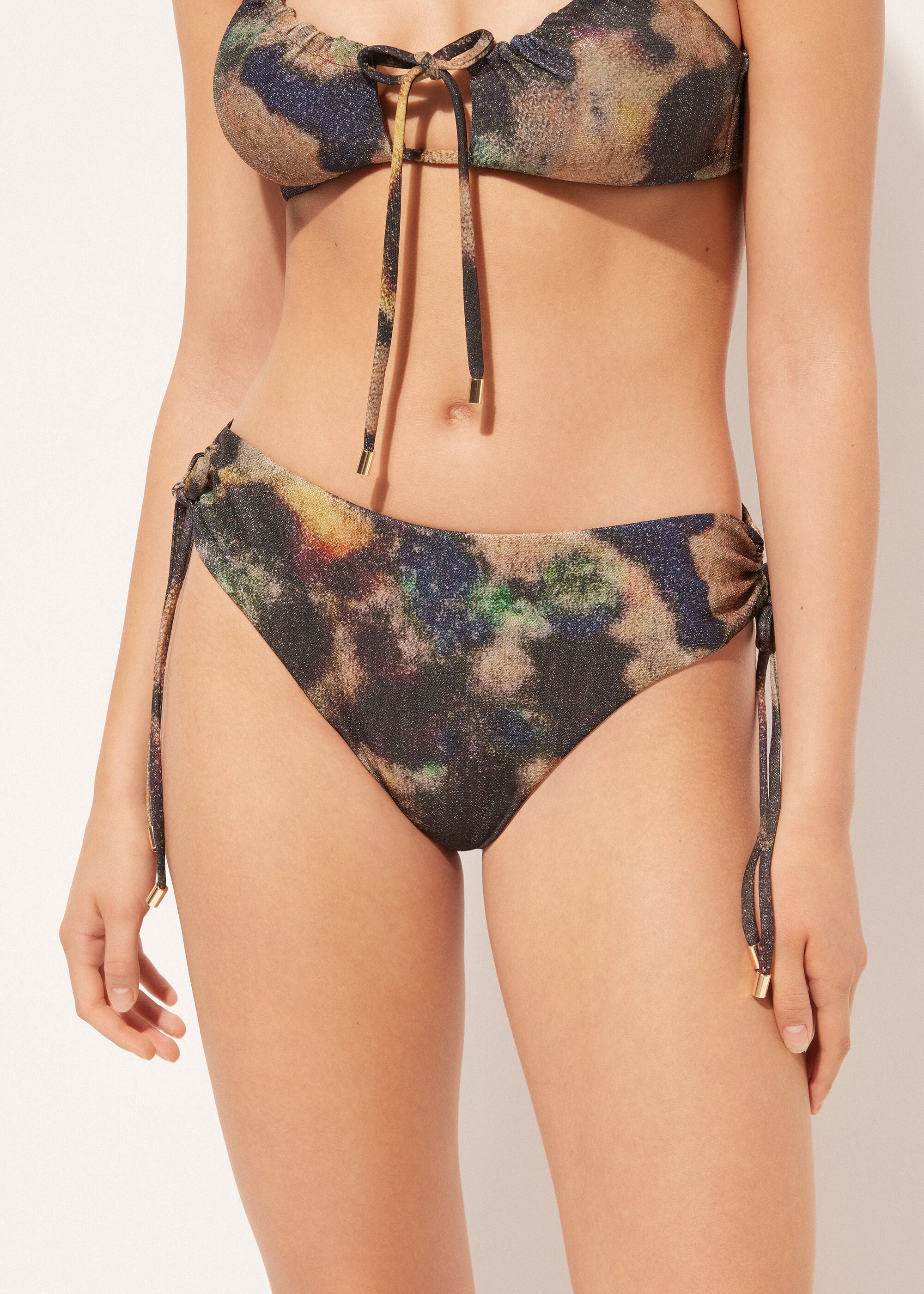 תחתוני ביקיני High-Waisted Sparkling Camouflage