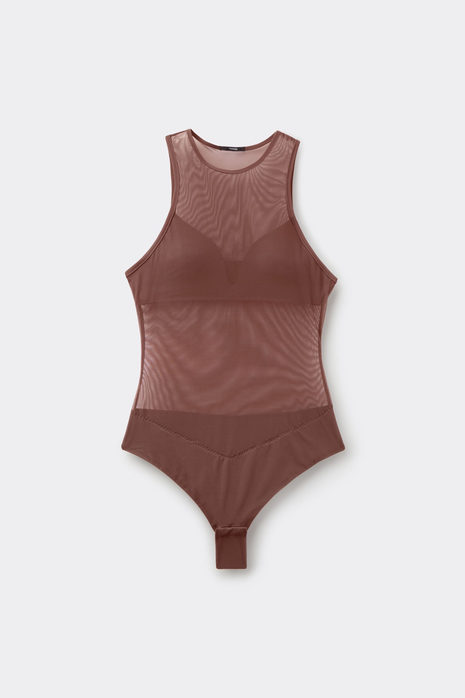 בגד גוף שקוף עם חזייה אטומה מובנת