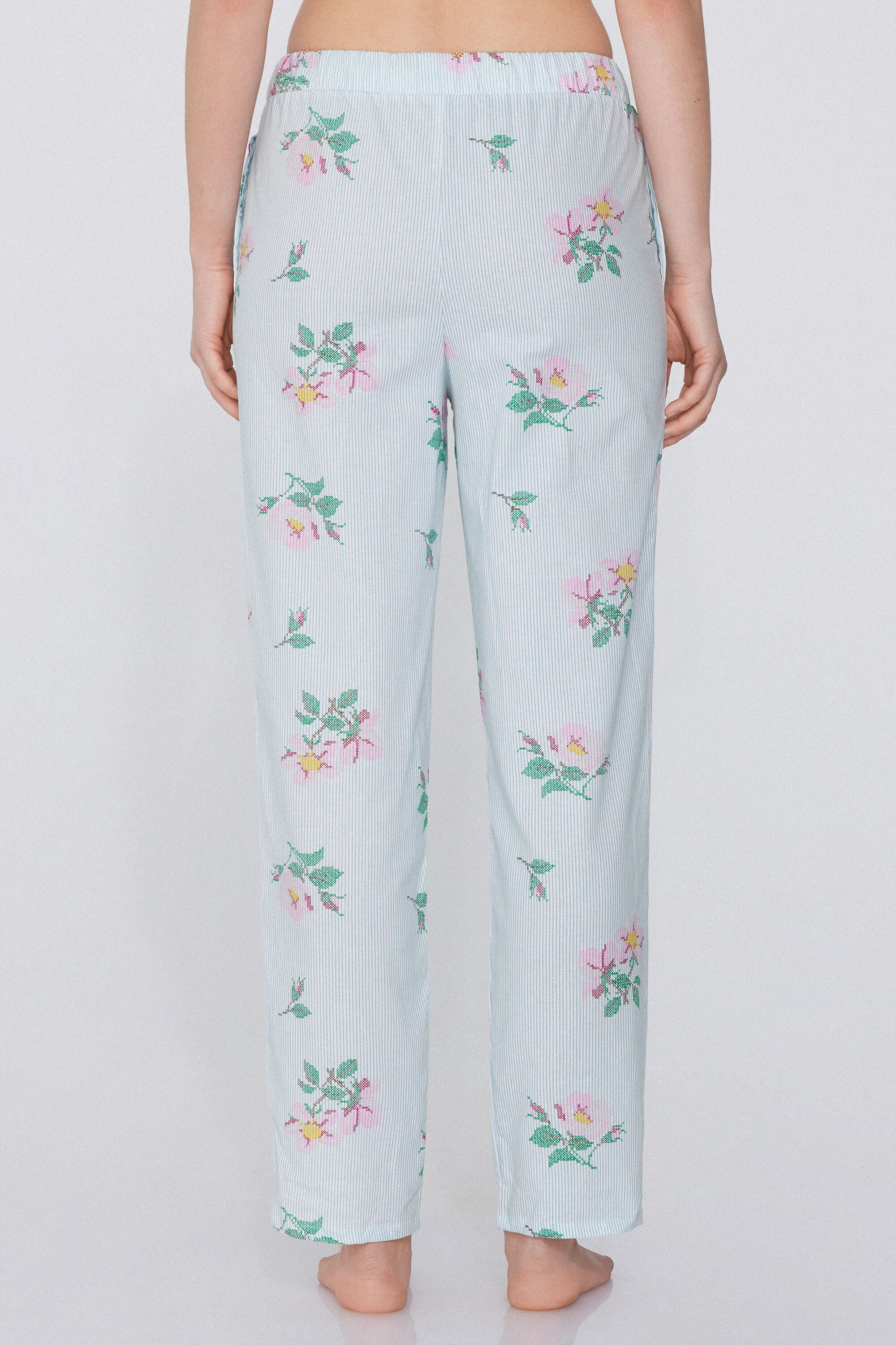 מכנסיים ארוכים בהדפס פרחוני