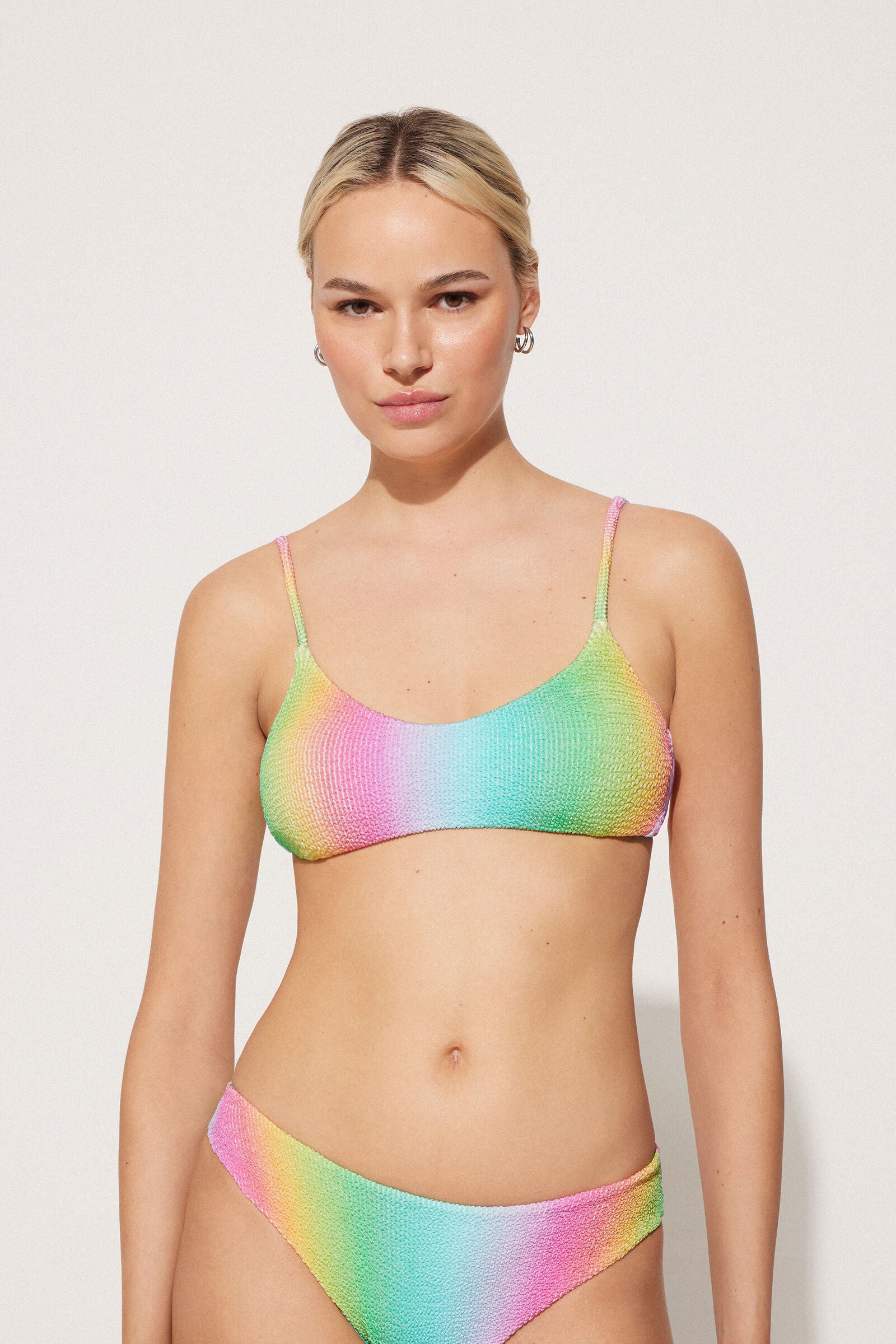 טופ ביקיני Crinkle Rainbow