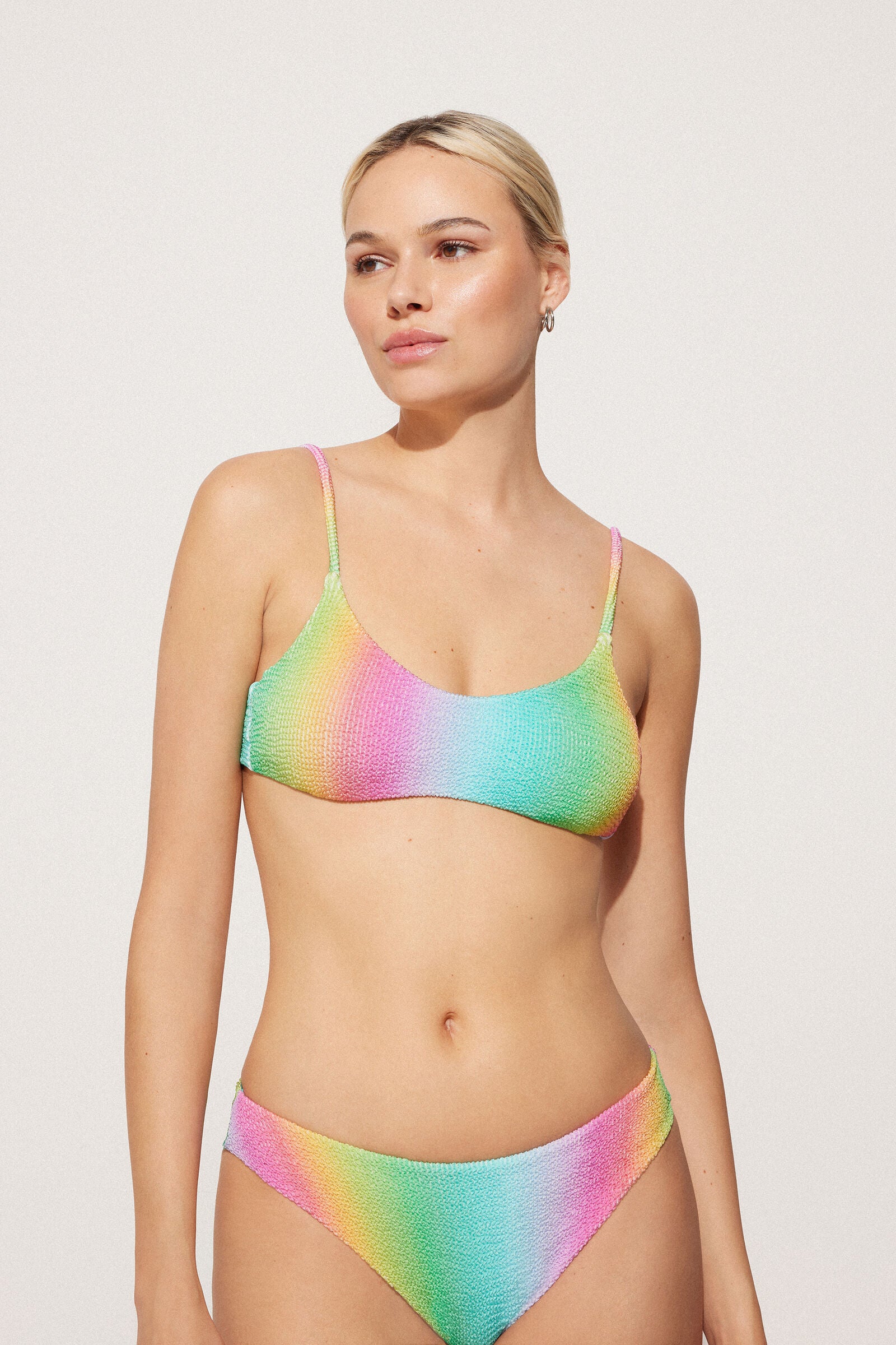טופ ביקיני Crinkle Rainbow