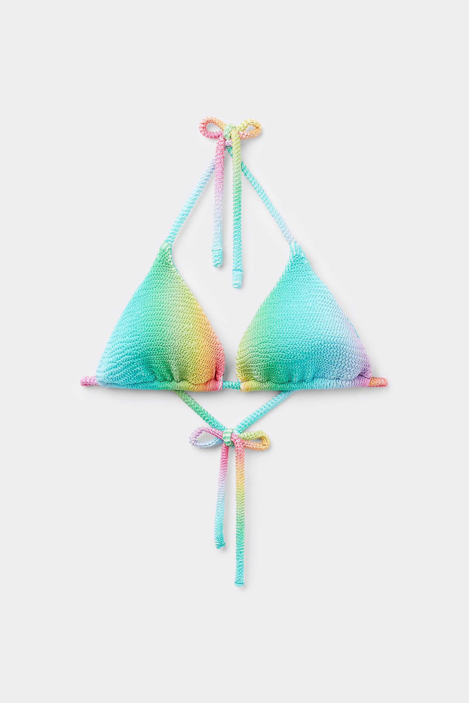 טופ ביקיני משולשים Crinkle Rainbow
