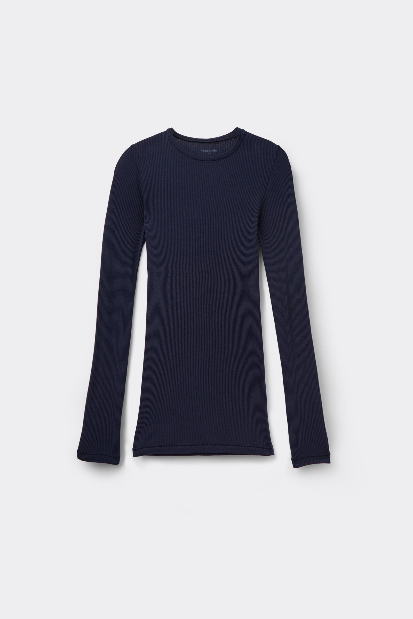 חולצת ריב ארוכה עם צווארון עגול