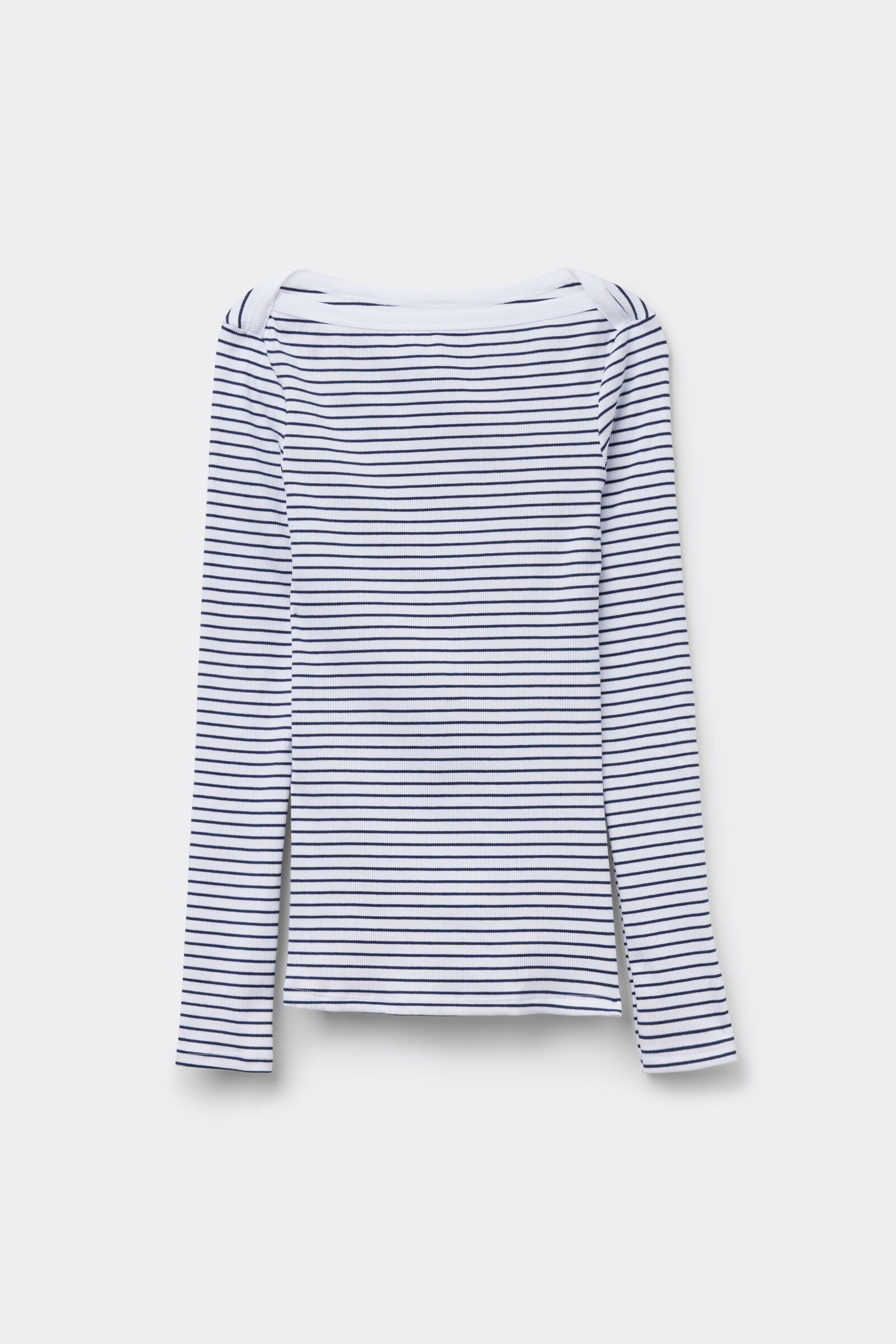 חולצת כותנה ארוכה עם מחשוף סירה