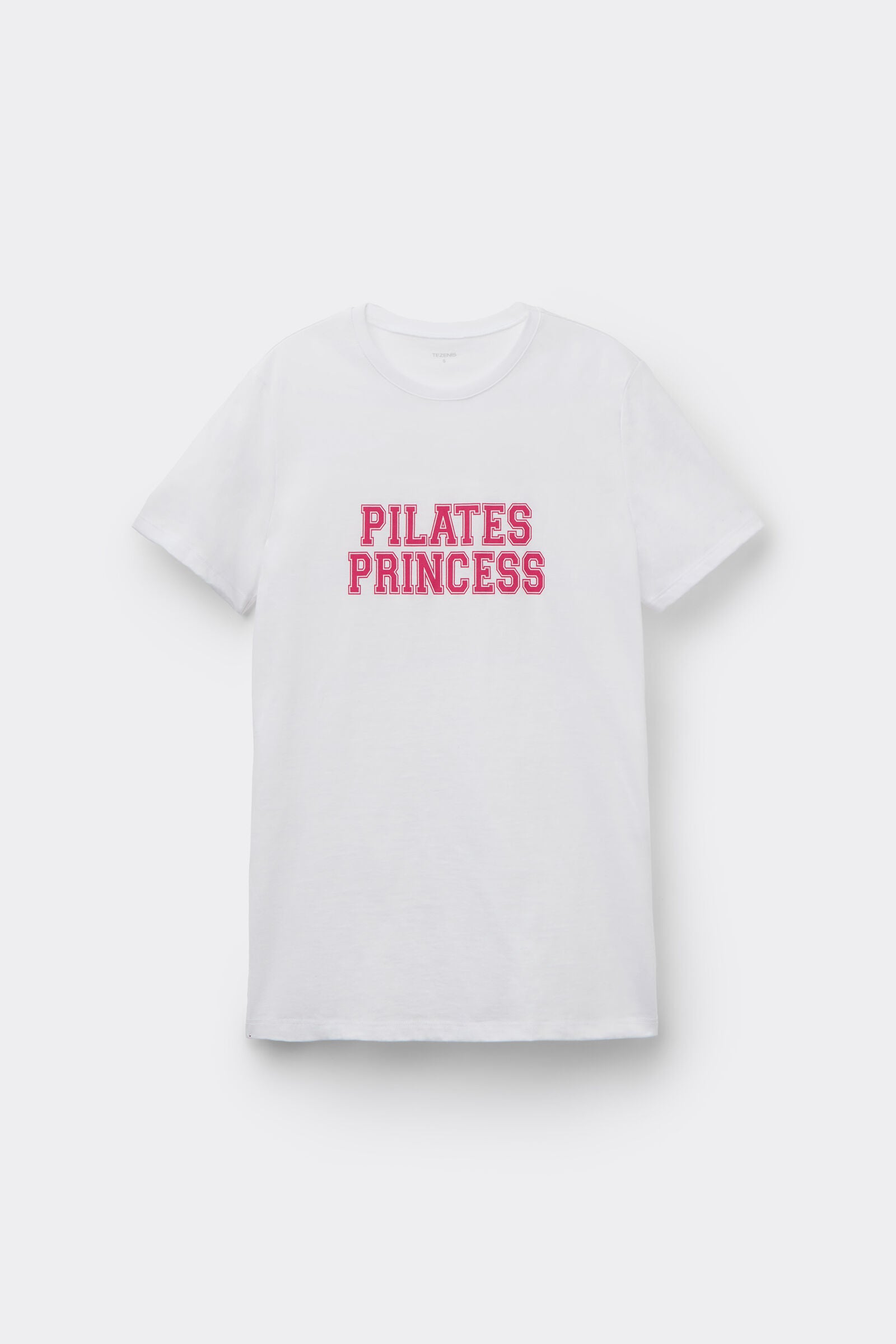 טי שירט כותנה קצרה עם הדפס בחזית