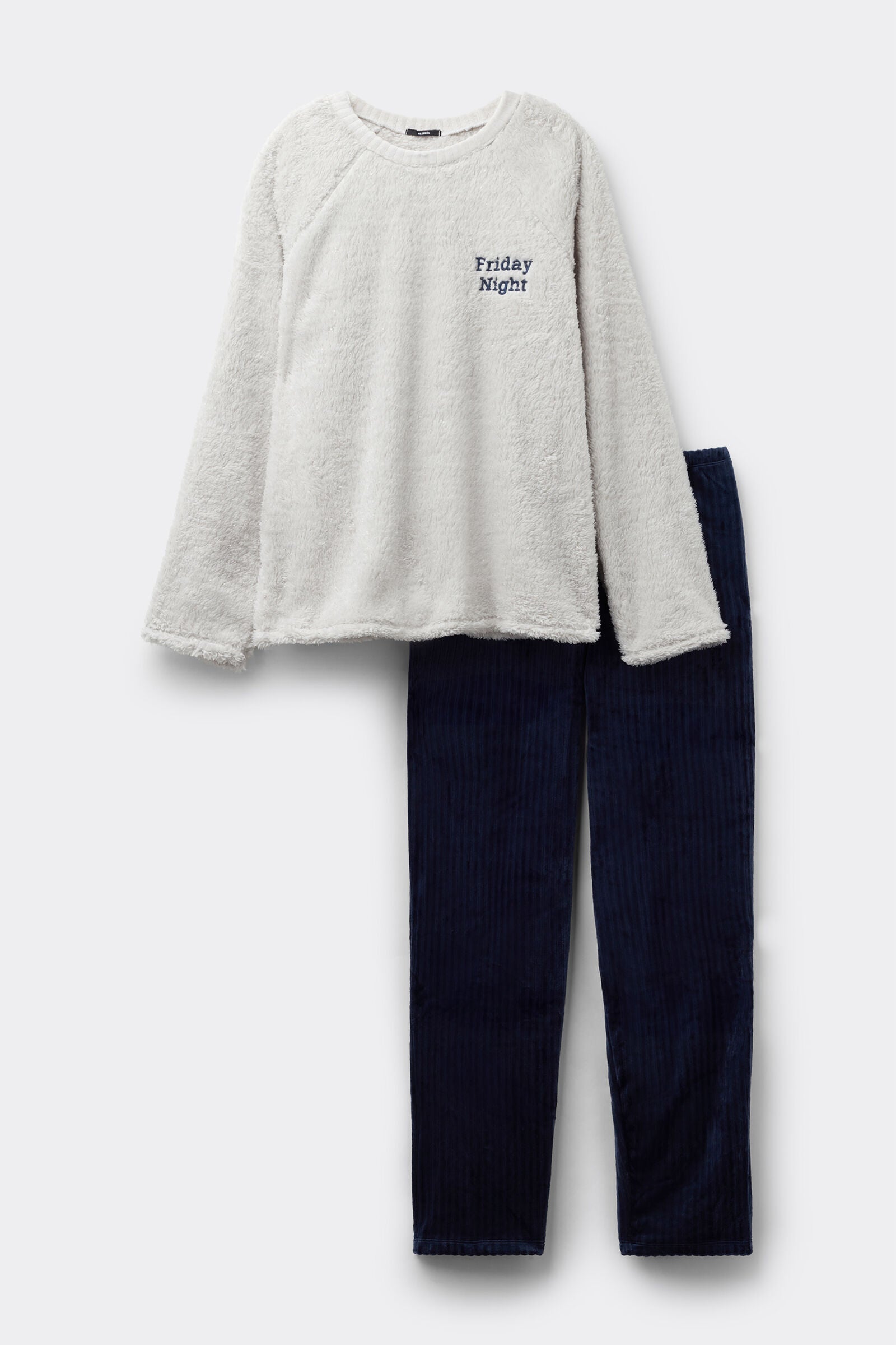 סט פיג'מה פליז Friday Night Print