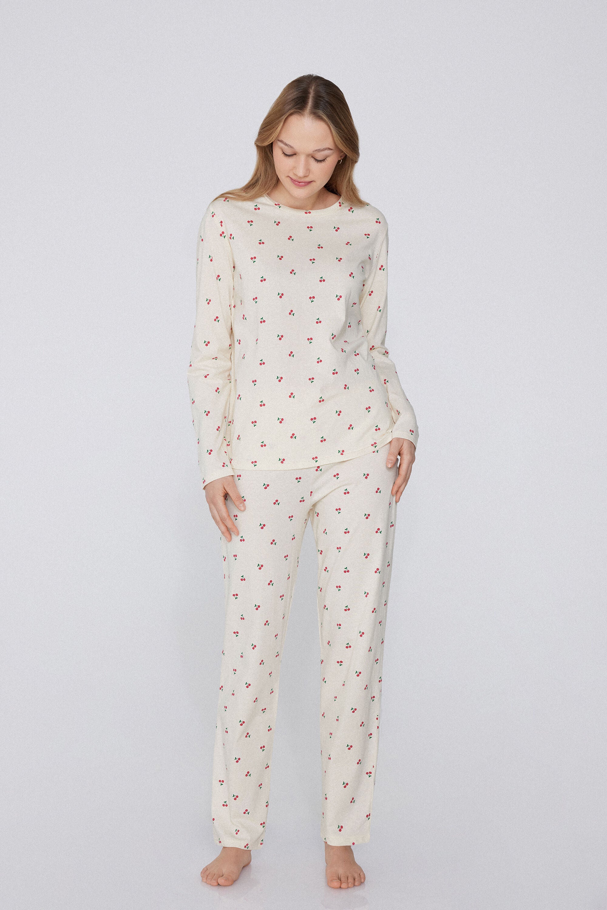 סט פיגמה בהדפס דובדבנים