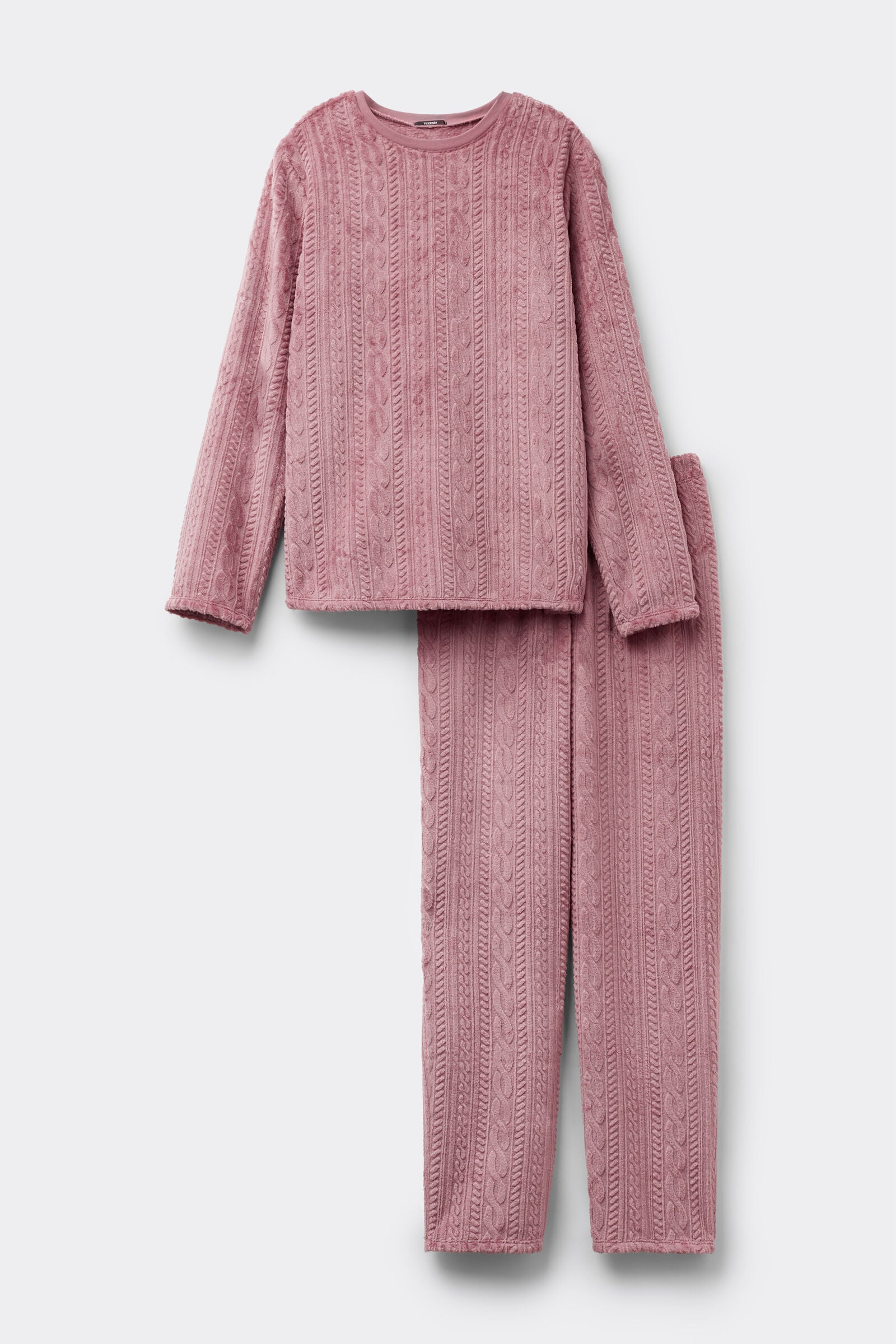 סט פיג'מה פליז Braid Print