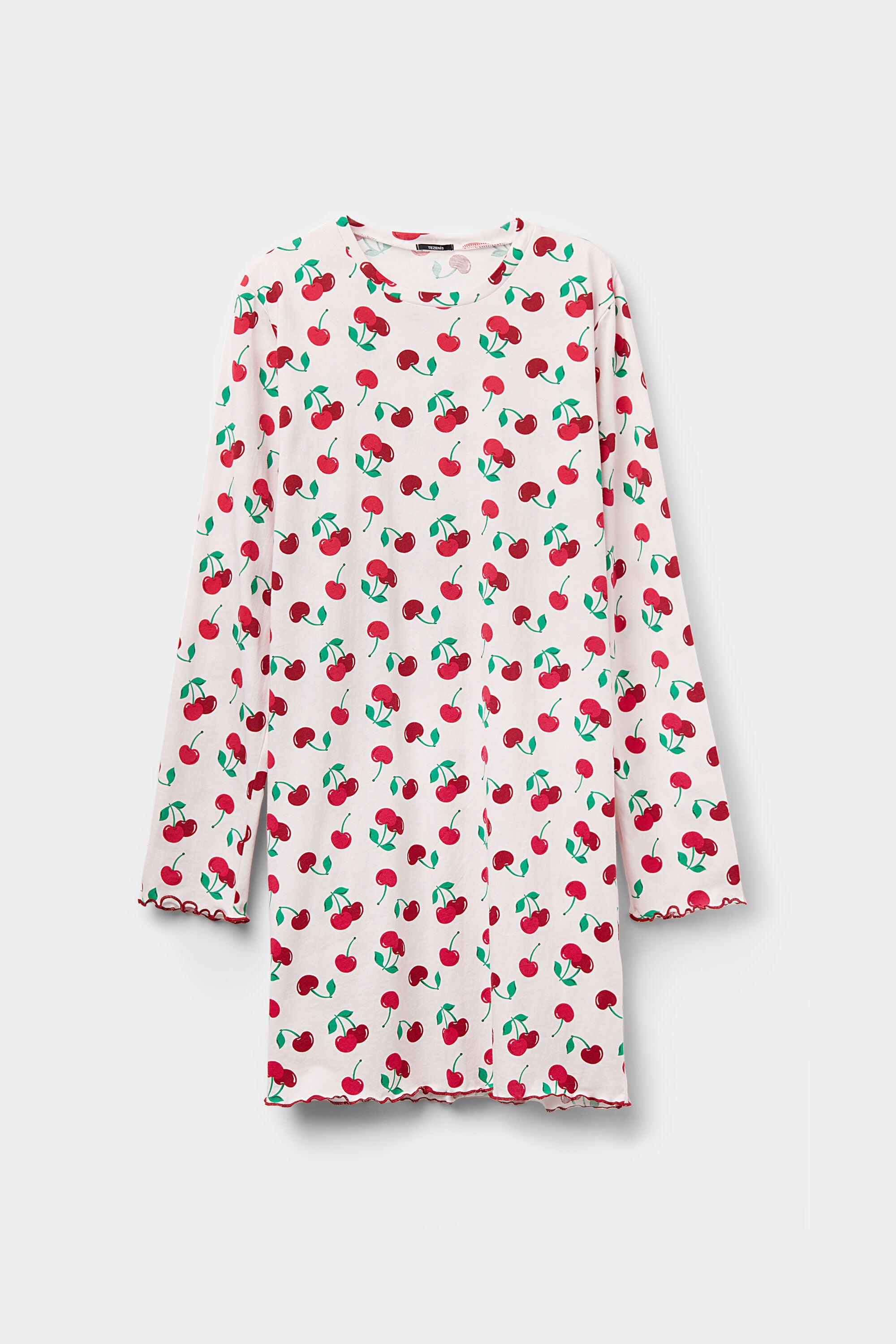 כותונת לילה בהדפס דובדבנים