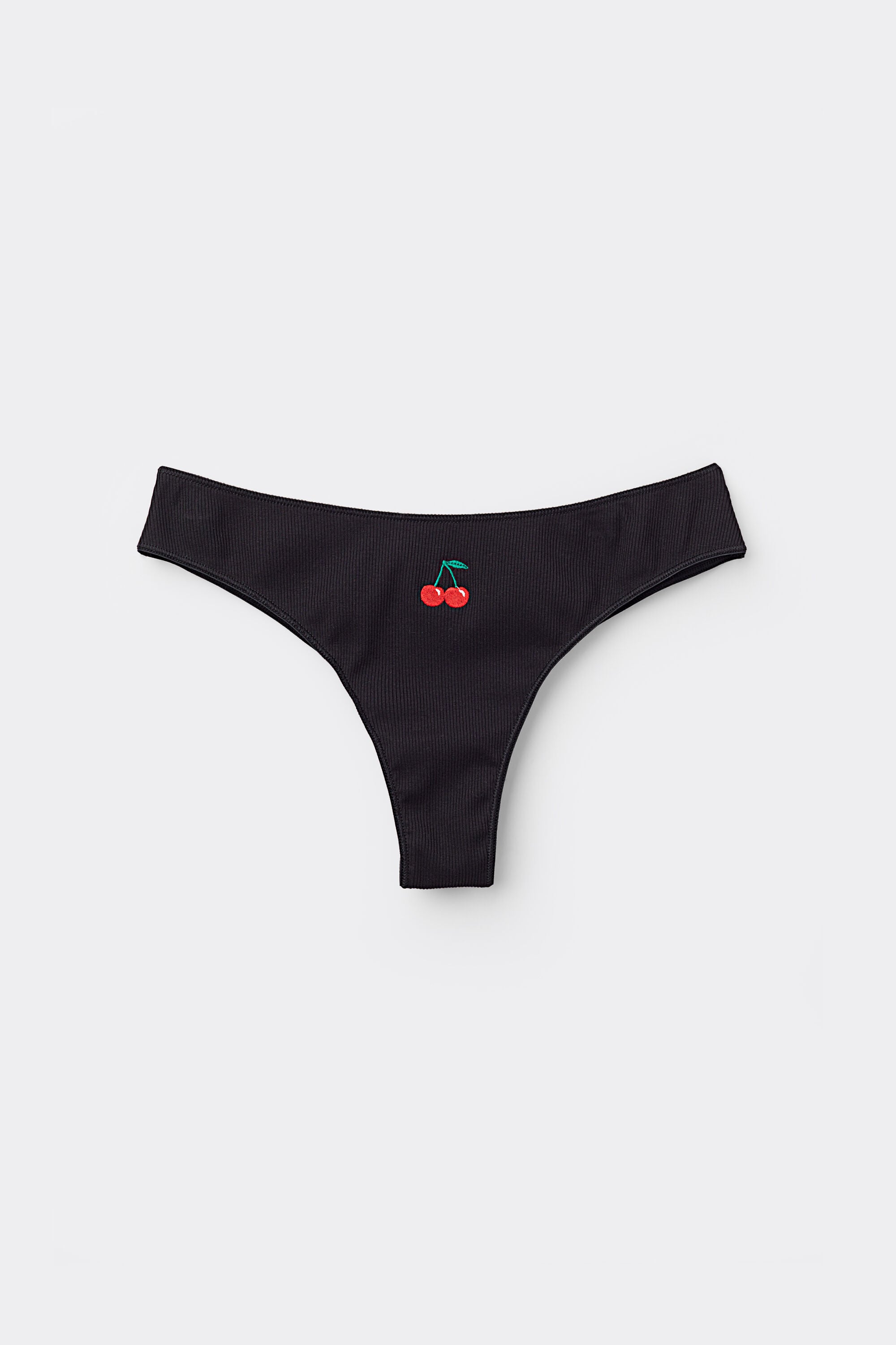 תחתוני כותנה ברזילאיים עם רקמת דובדבנים