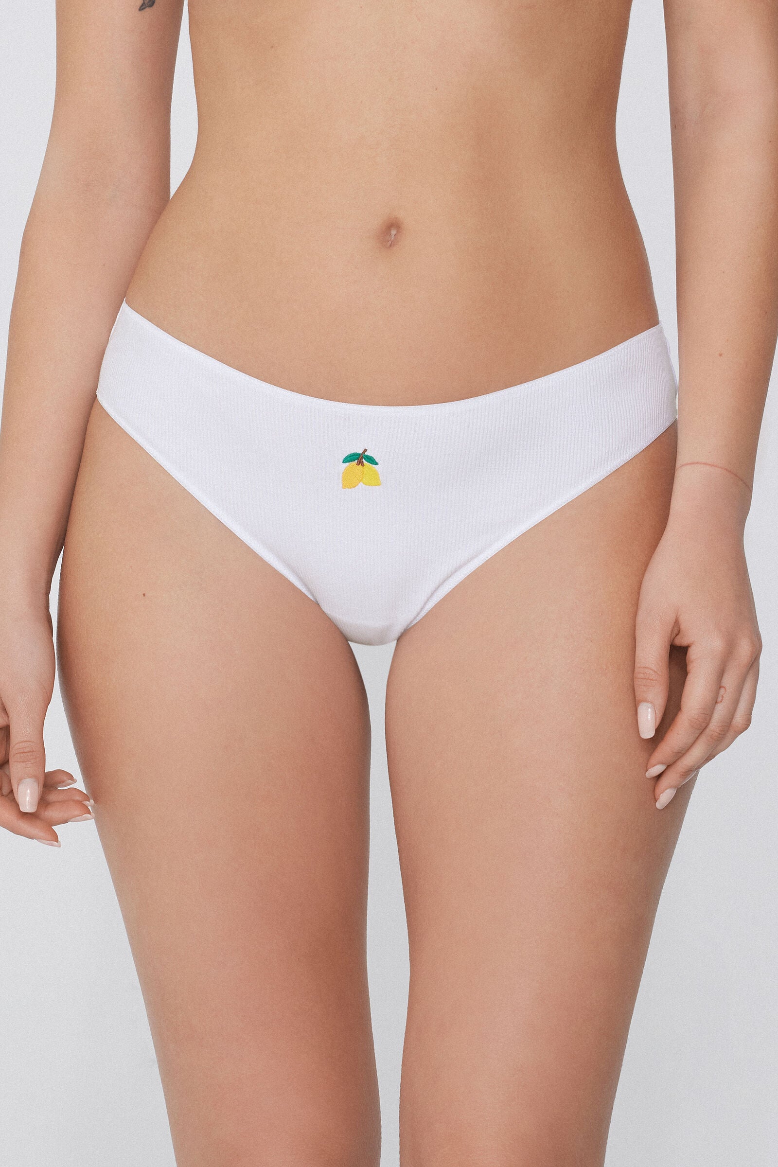 תחתוני כותנה ברזילאיים עם רקמת לימונים