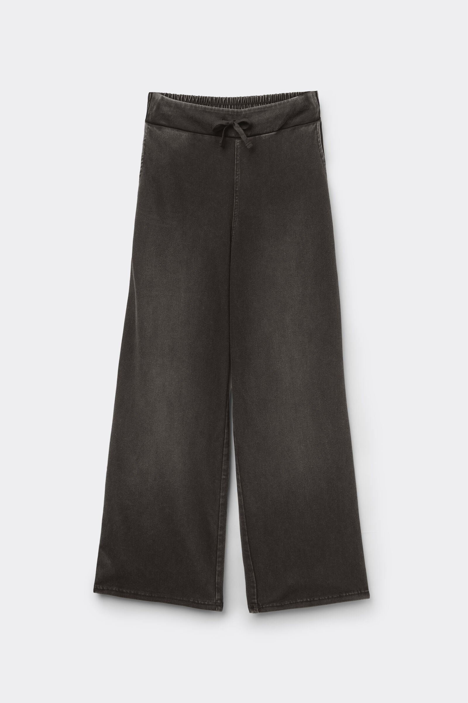 מכנסי טרנינג בגזרת רגל רחבה Stretch Denim