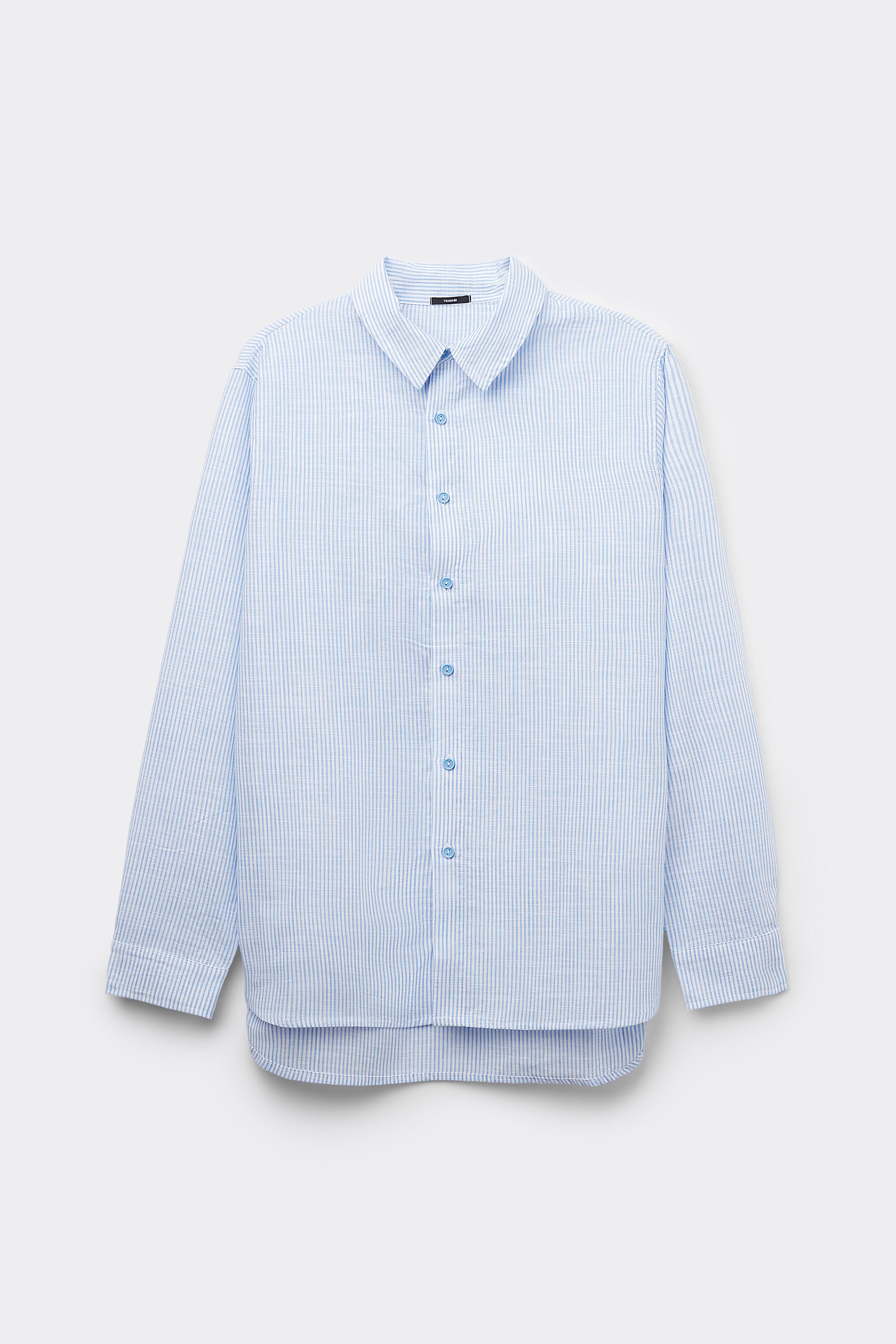 חולצת פסים מכופתרת מבד כותנה