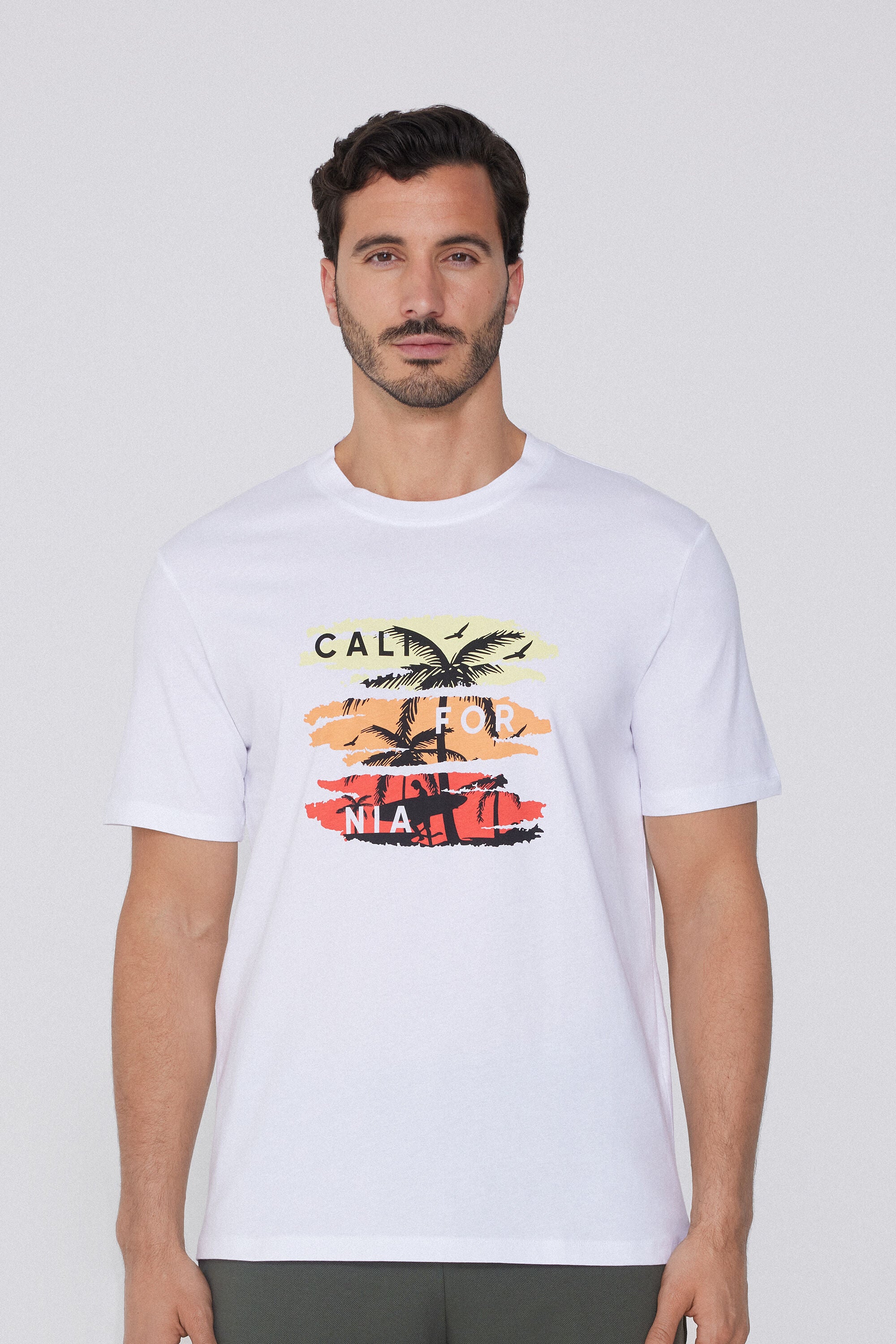 טי שירט עם הדפס CALIFORNIA