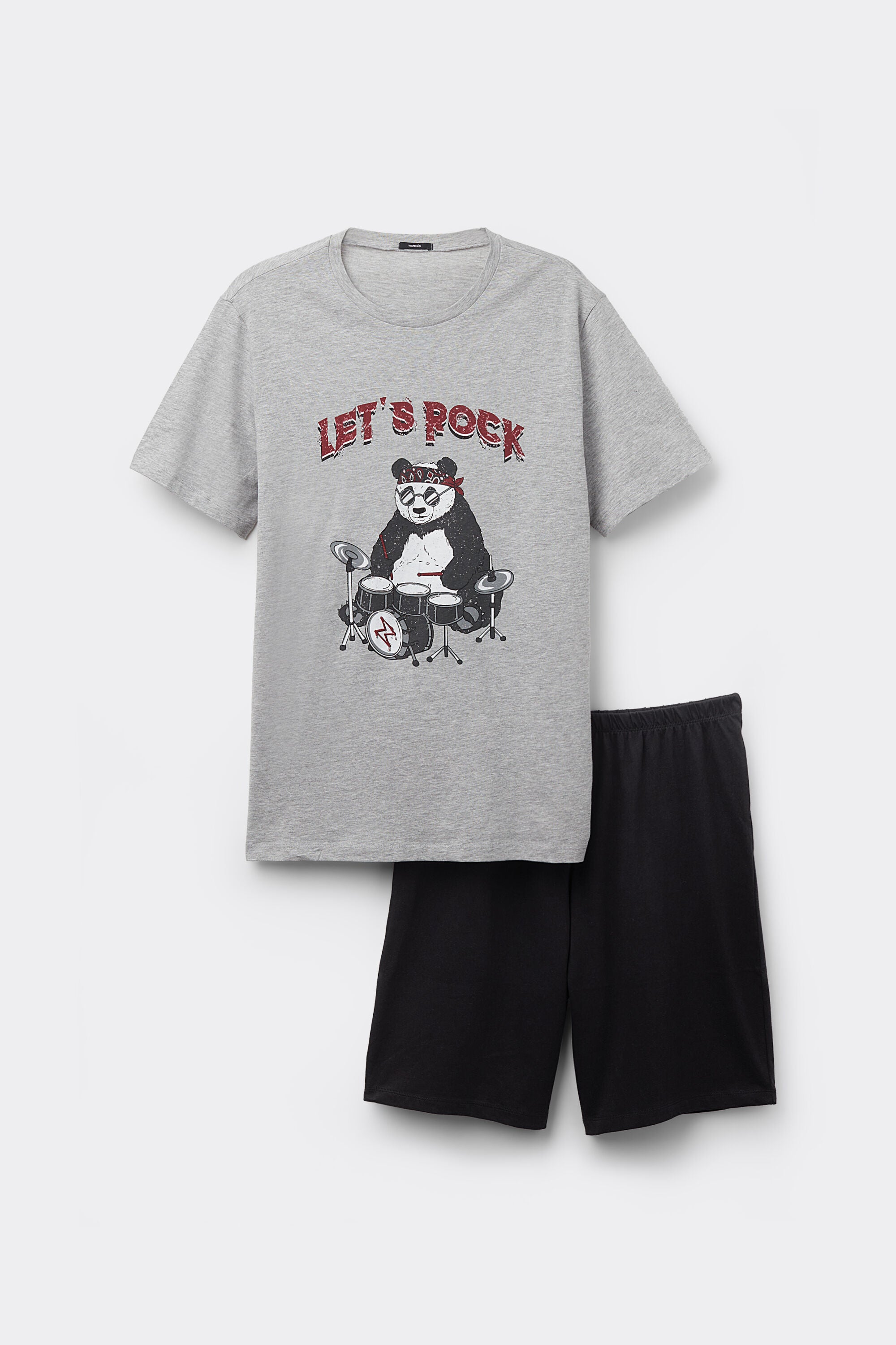 סט פיג'מה קצרה PANDA ROCK
