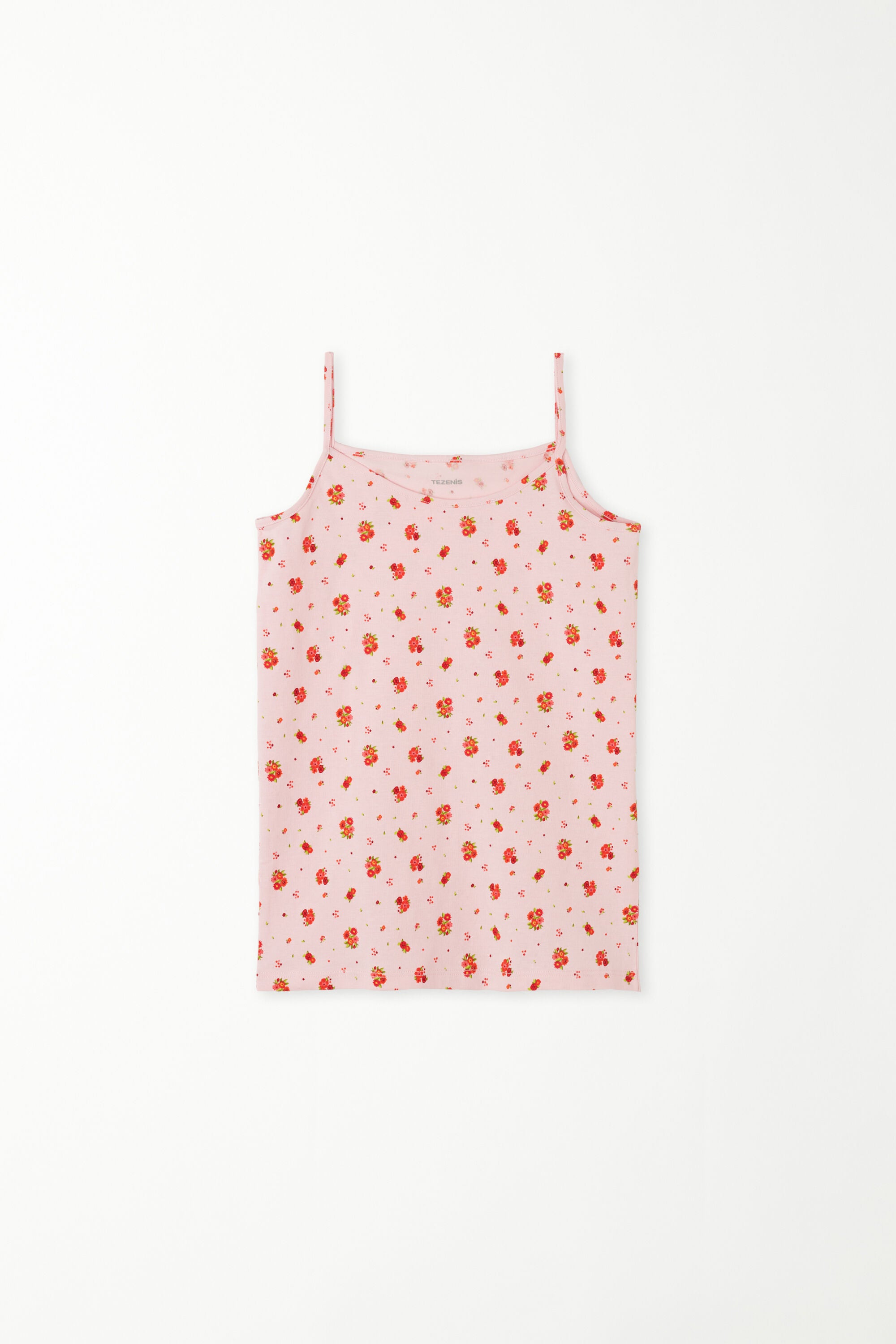 גופיית ספגטי עם הדפס פרחוני