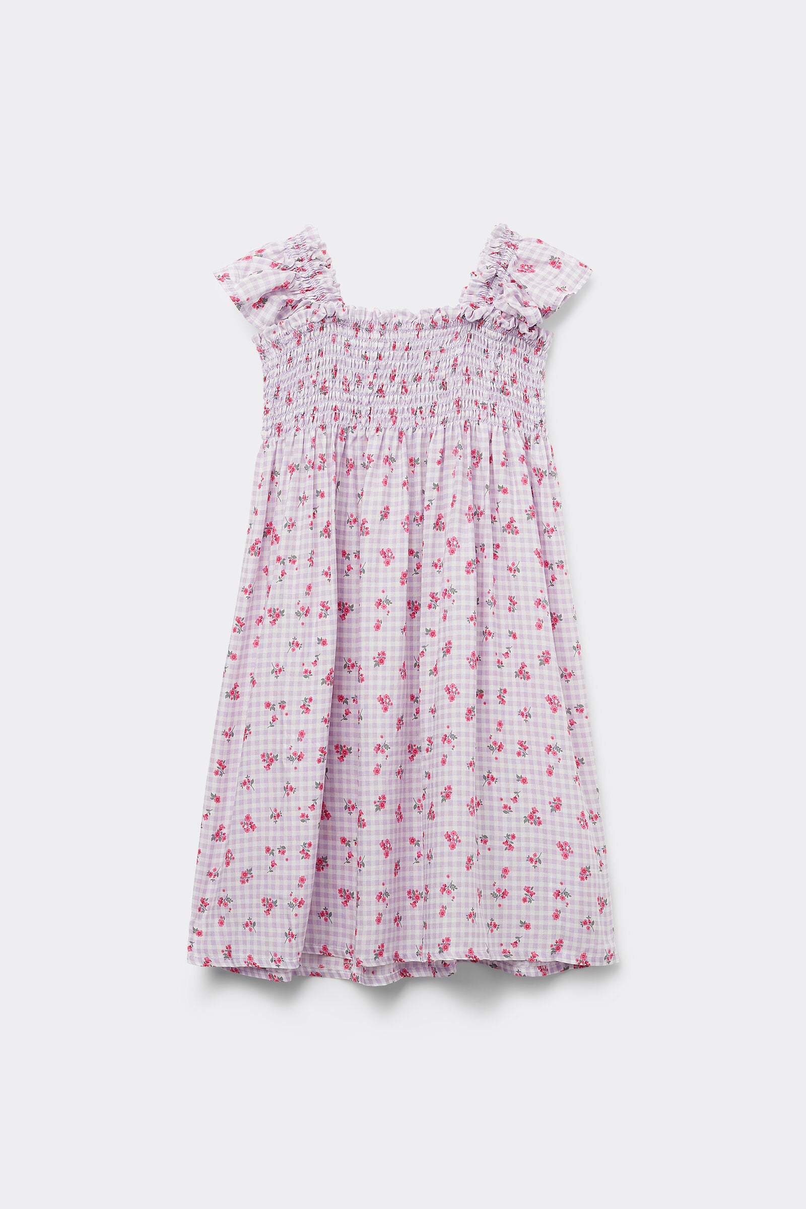 שמלת מיני Smock עם הדפס פרחוני