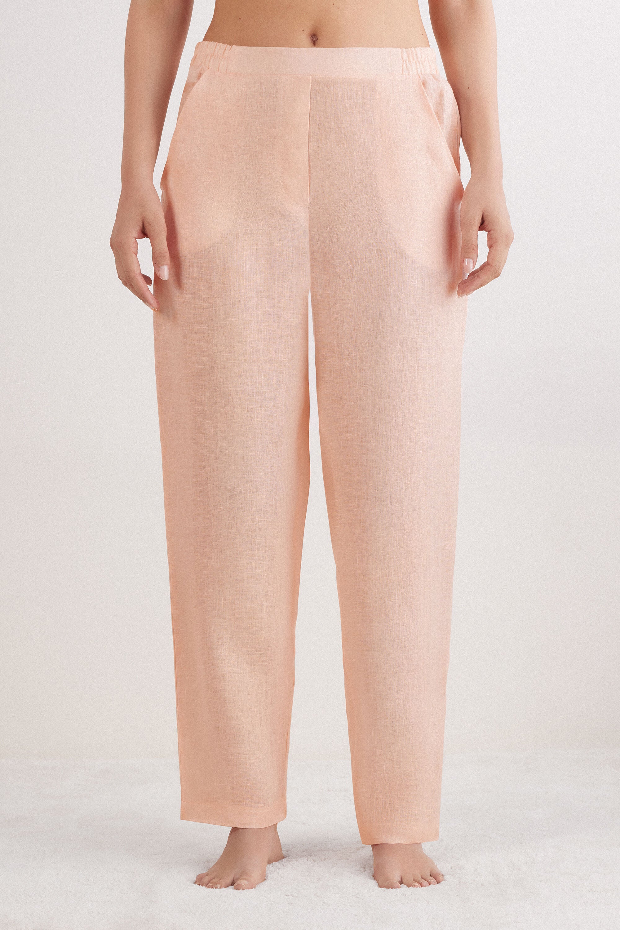 מכנסי פשתן ארוכים