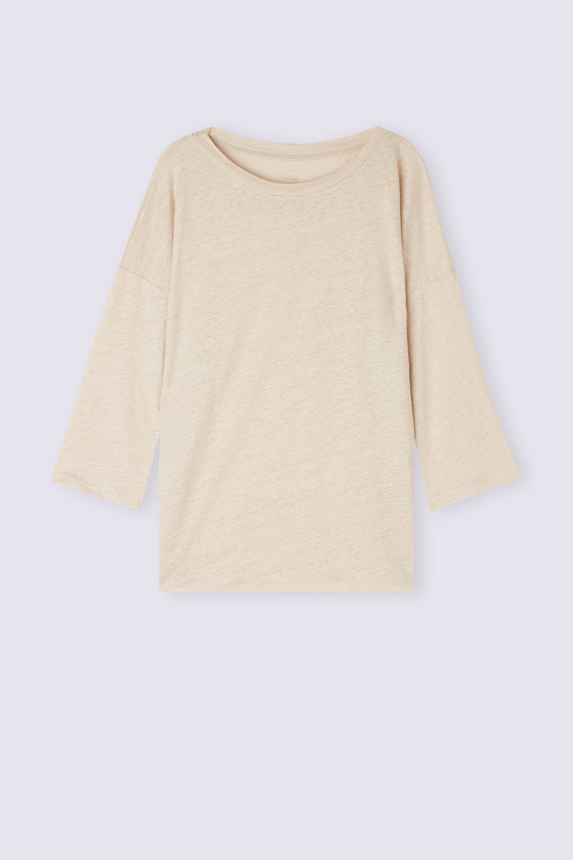 חולצה מבד פשתן עם צווארון סירה