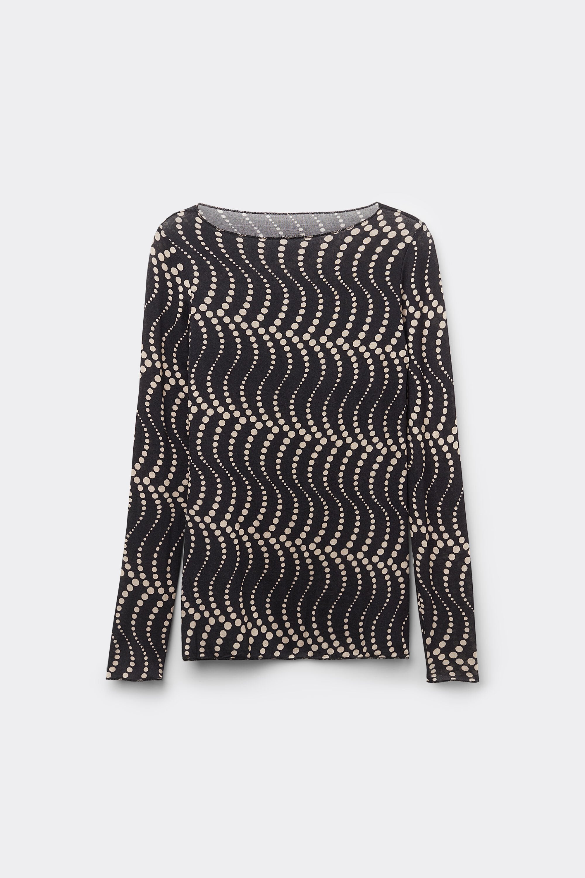 חולצת מודאל קשמיר ארוכה עם הדפס