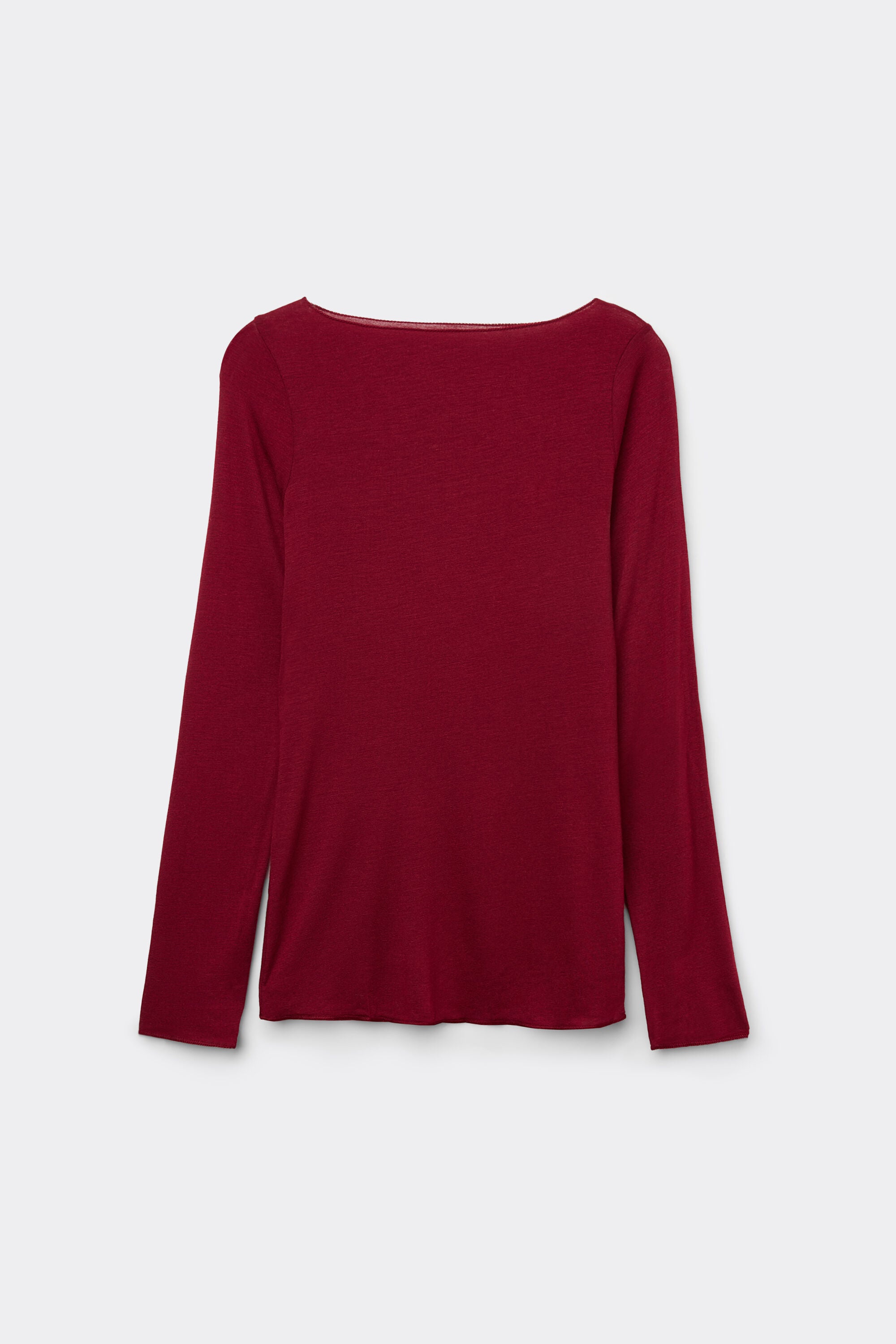 חולצת קשמיר ארוכה עם צווארון סירה