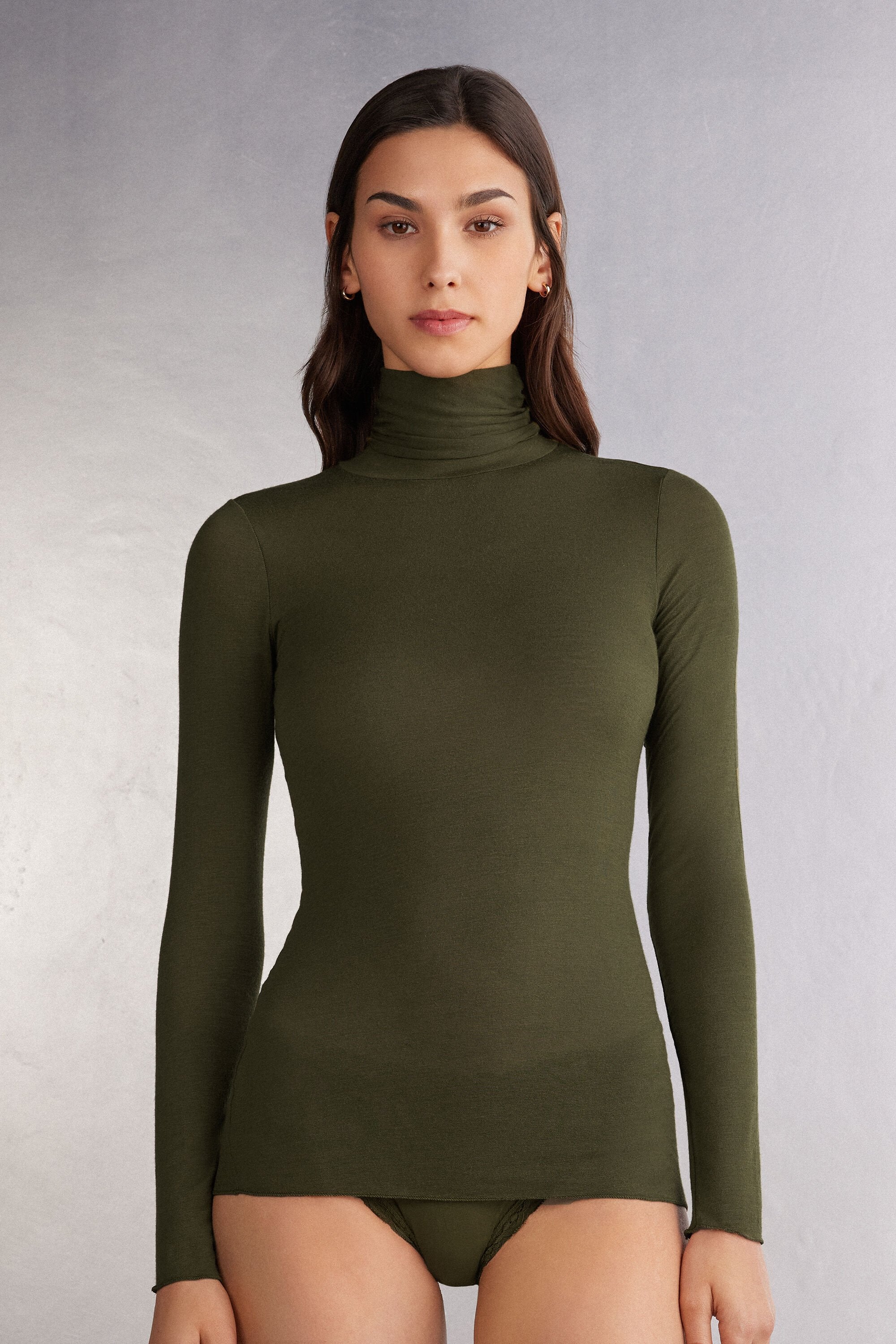 חולצת קשמיר עם צווארון גולף