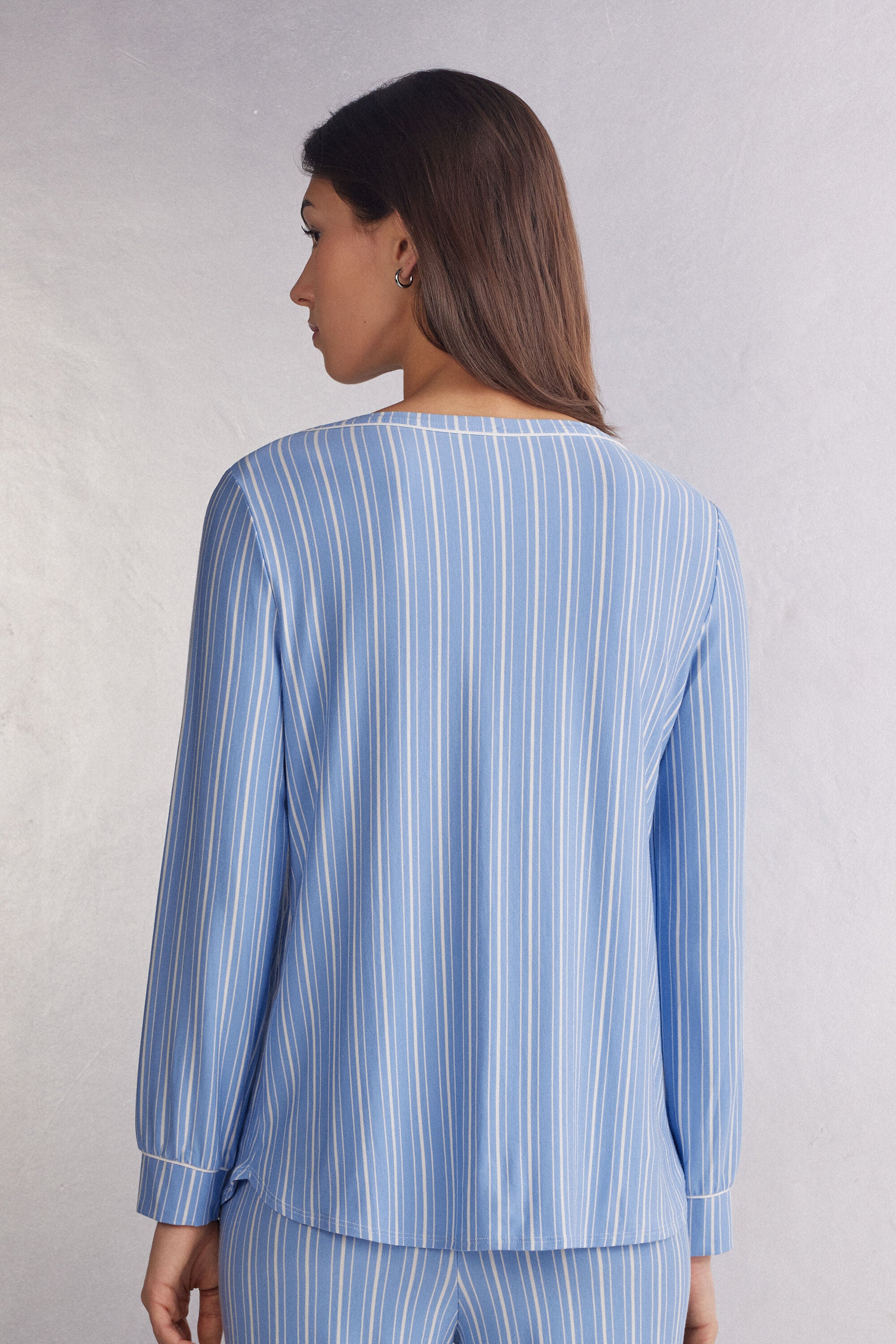 חולצה ארוכה מפתח סירה Oxford Stripes