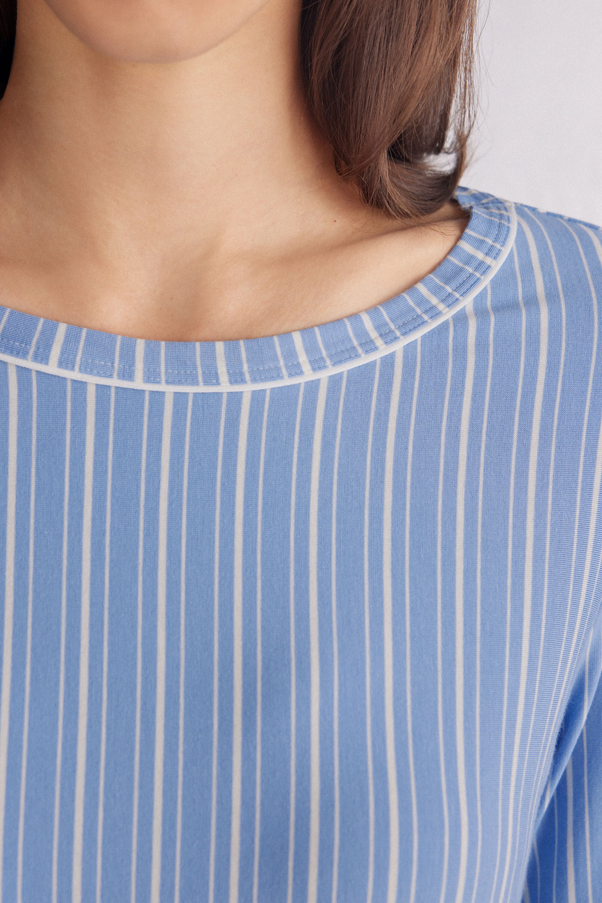 חולצה ארוכה מפתח סירה Oxford Stripes