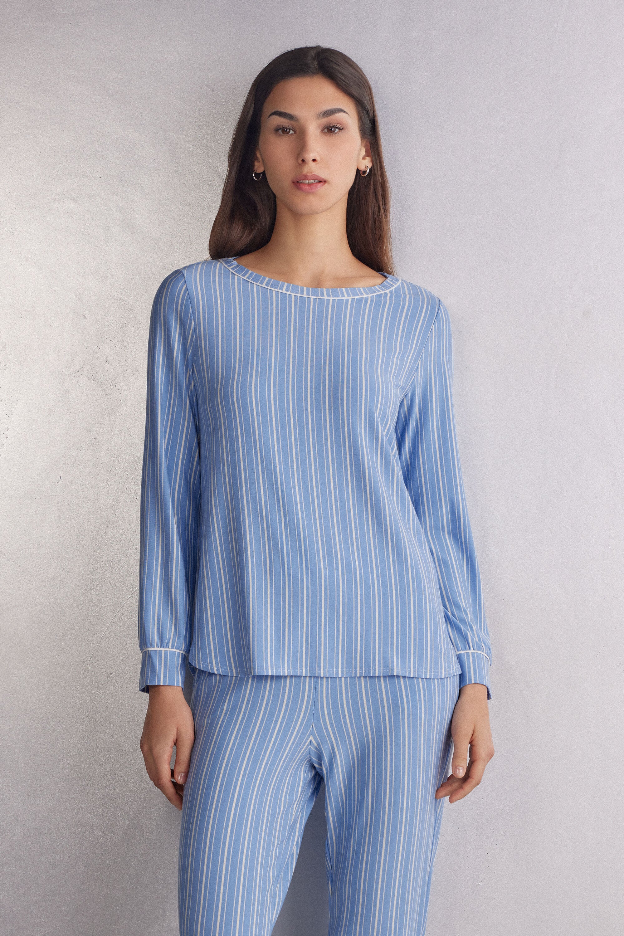 חולצה ארוכה מפתח סירה Oxford Stripes