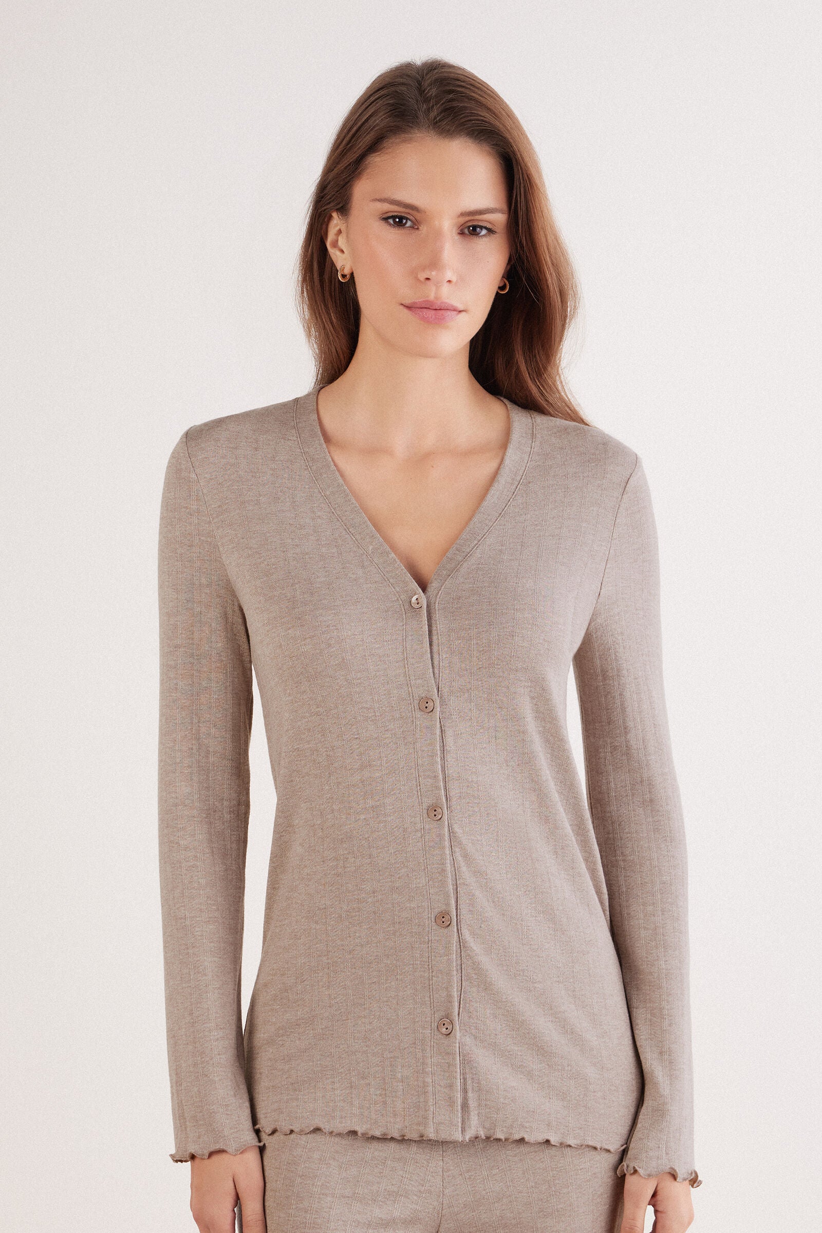 קרדיגן עם כפתורים Luxyury Softness Modal with Cashmere