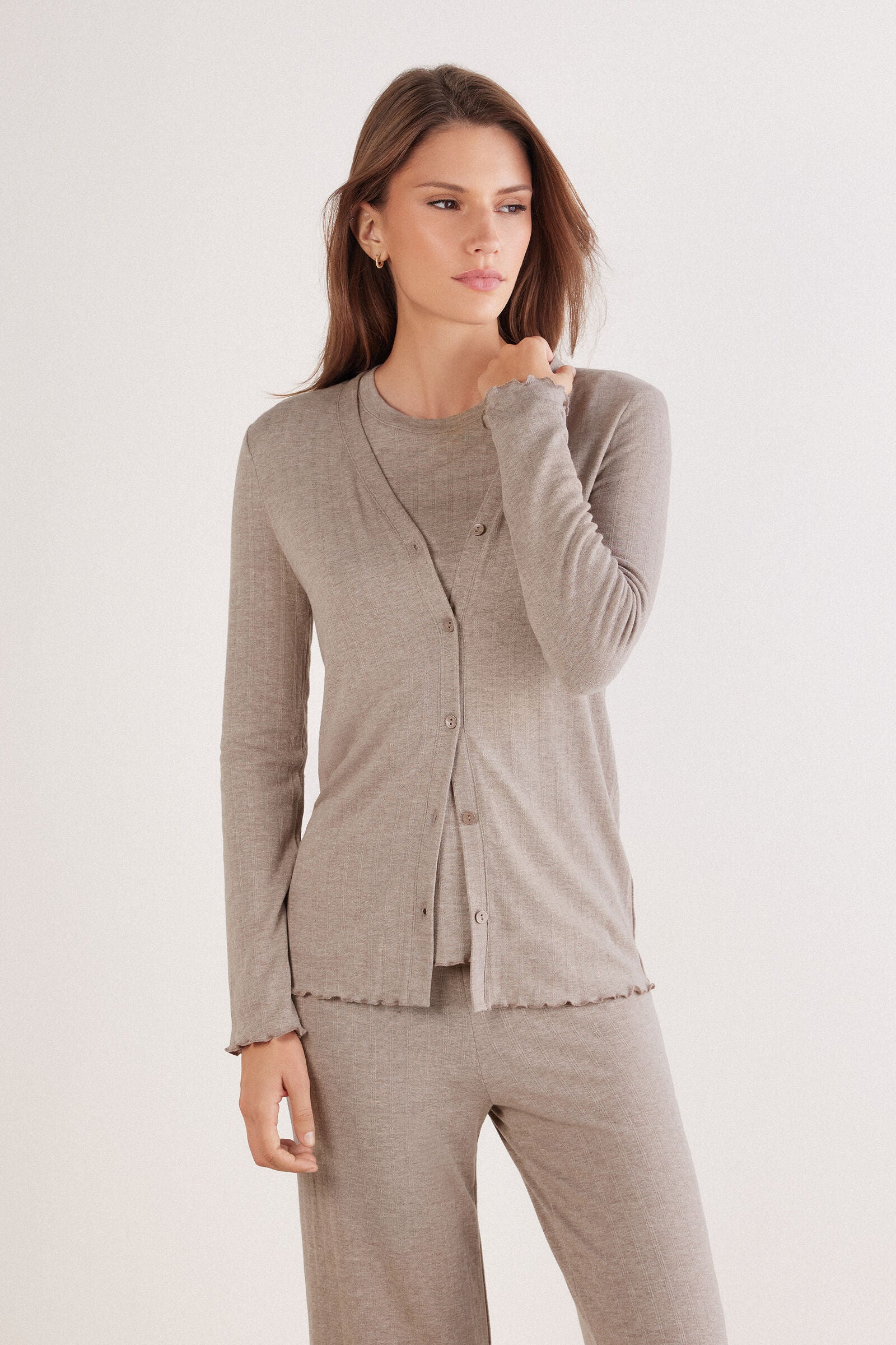 קרדיגן עם כפתורים Luxyury Softness Modal with Cashmere