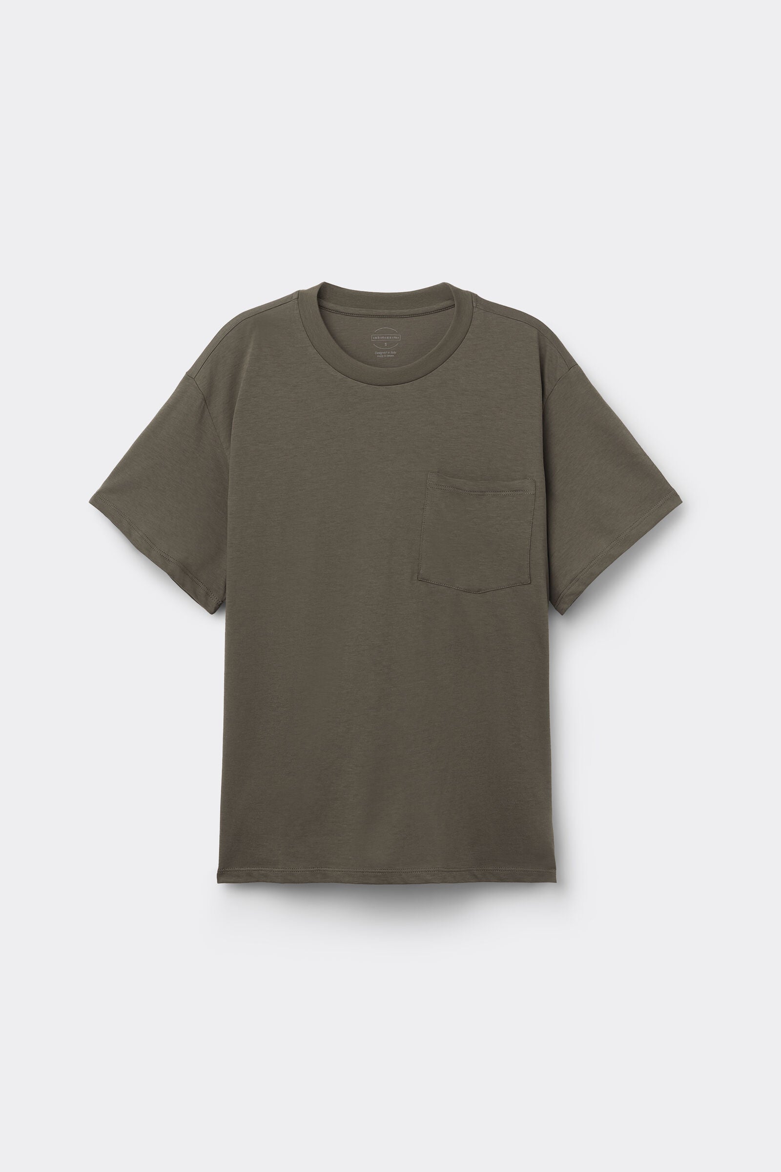 טי שירט כותנה קצרה עם כיס