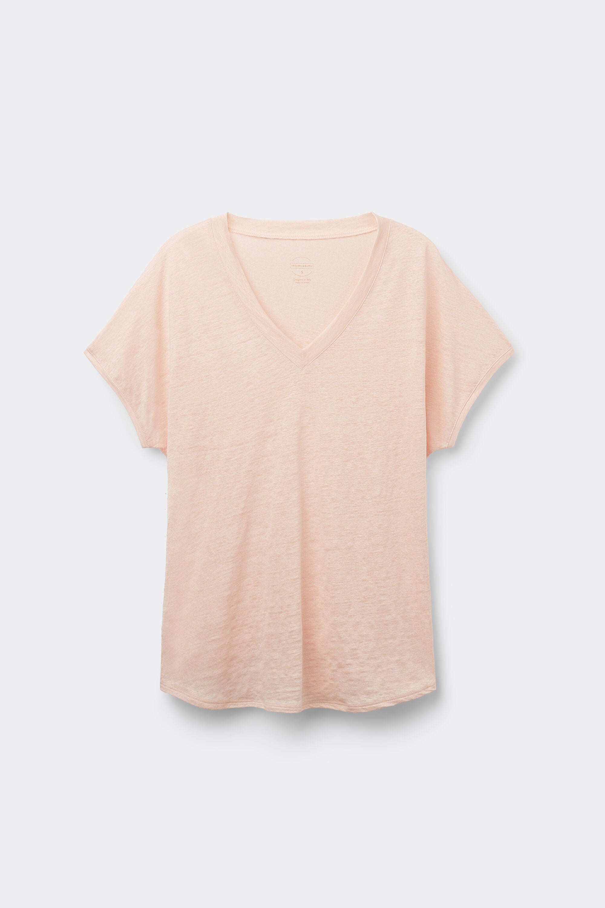 טי שירט V מבד פשתן