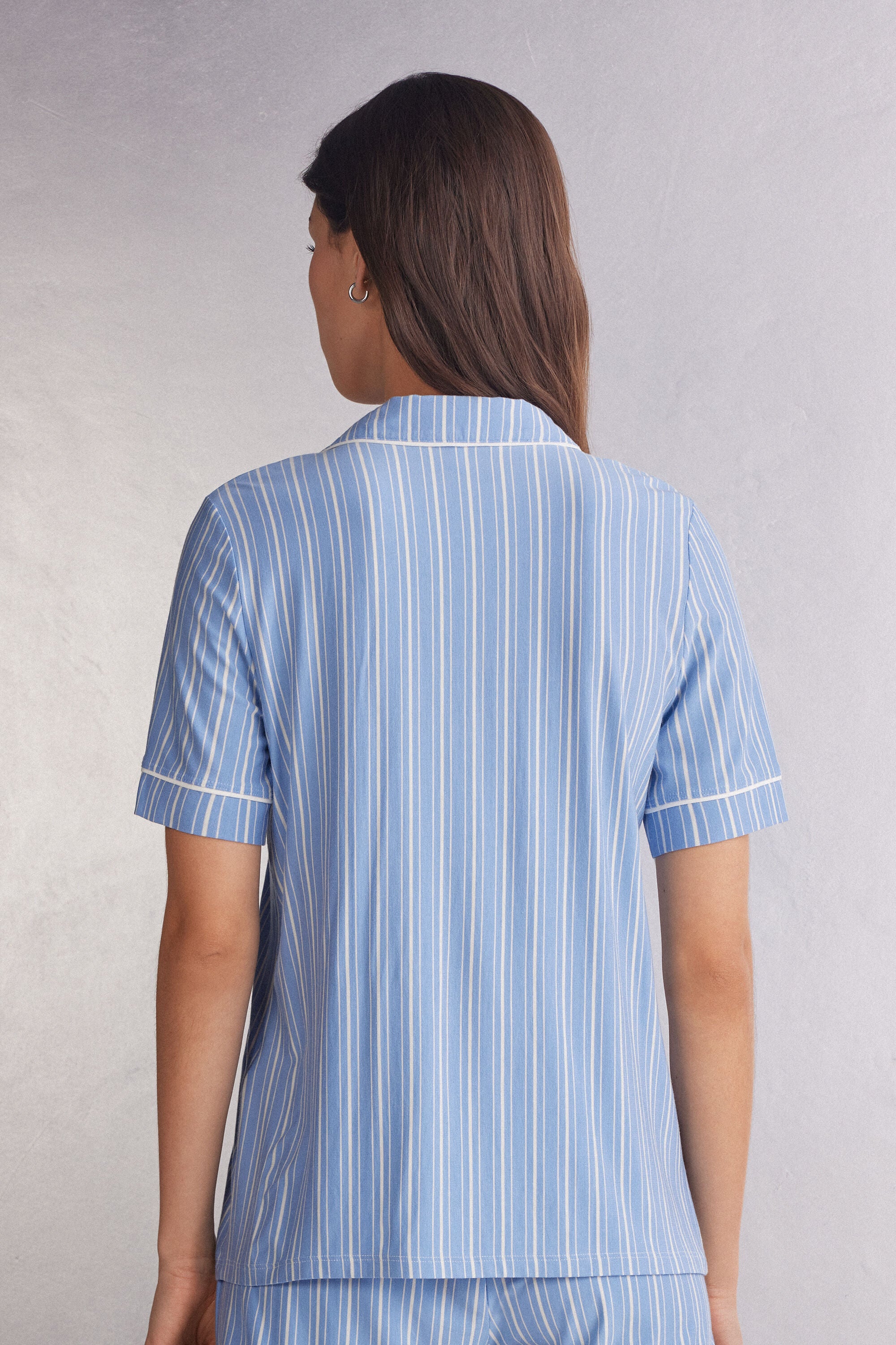 חולצה מכופתרת קצרה Oxford Stripes