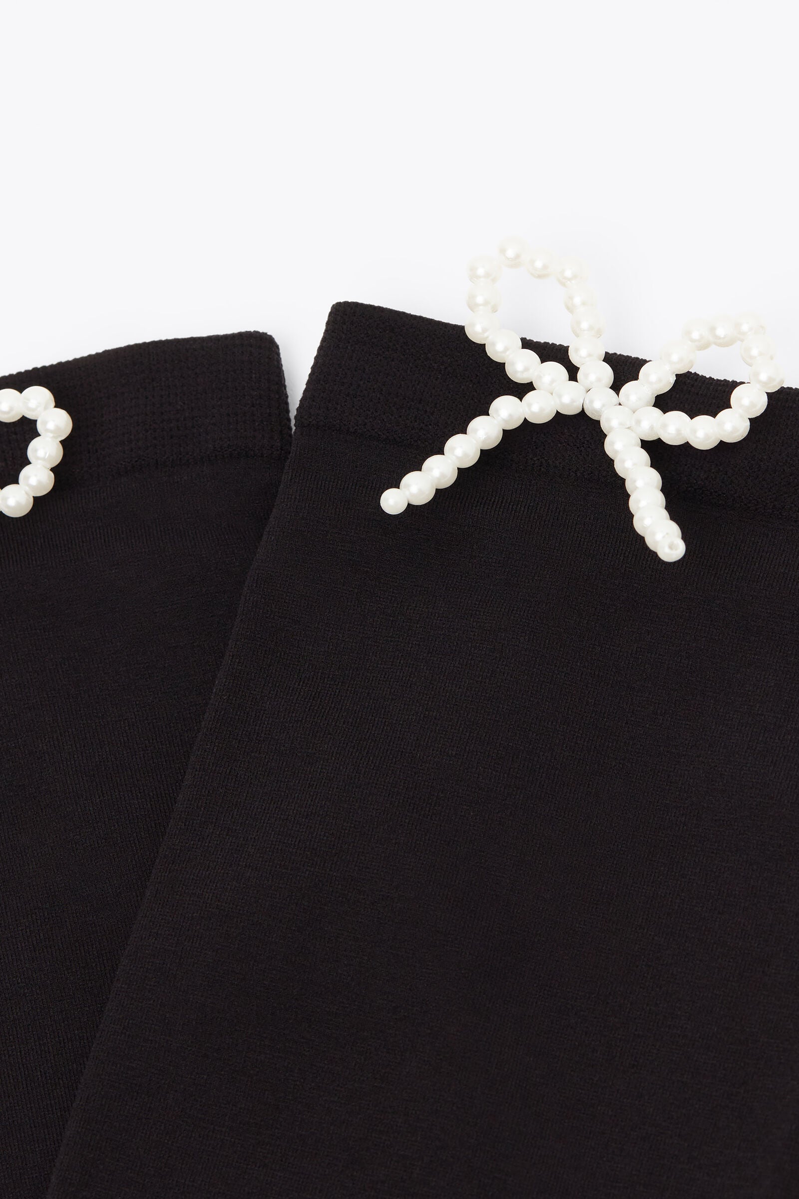 גרביים עם אפליקציית פפיון פנינים