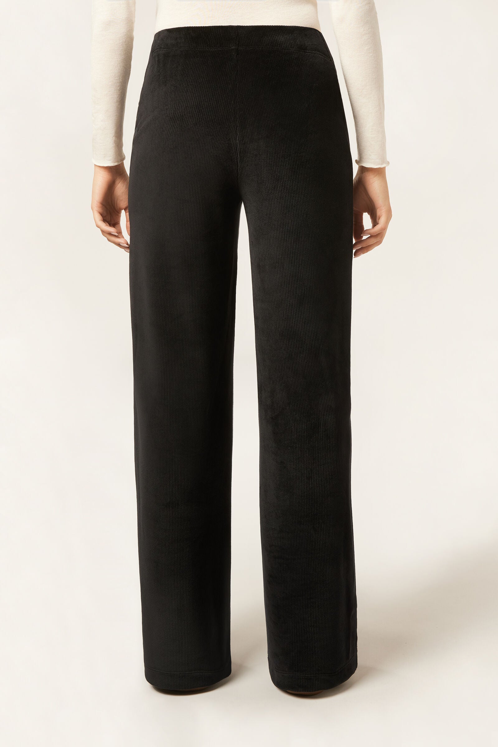 מכנסי ריב קטיפה רחבים