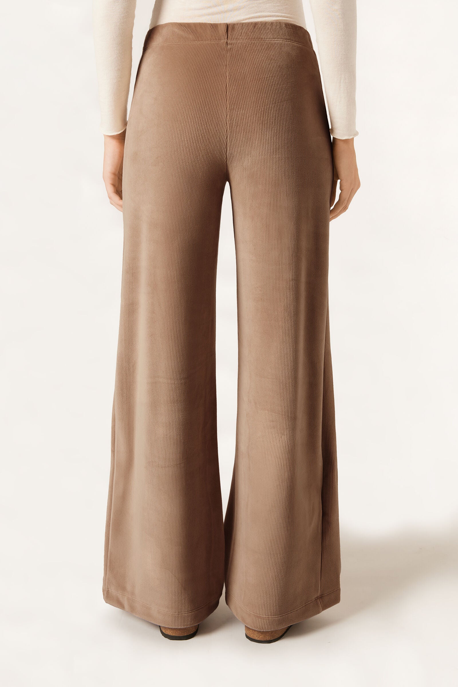 מכנסי ריב קטיפה רחבים