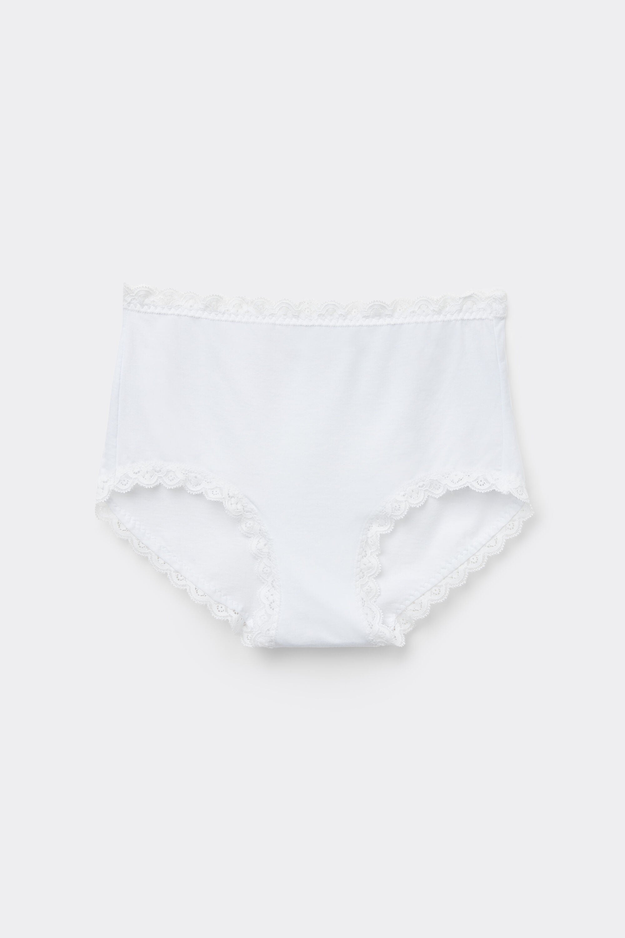 תחתונים צרפתיים כותנה ותחרה High-Waisted
