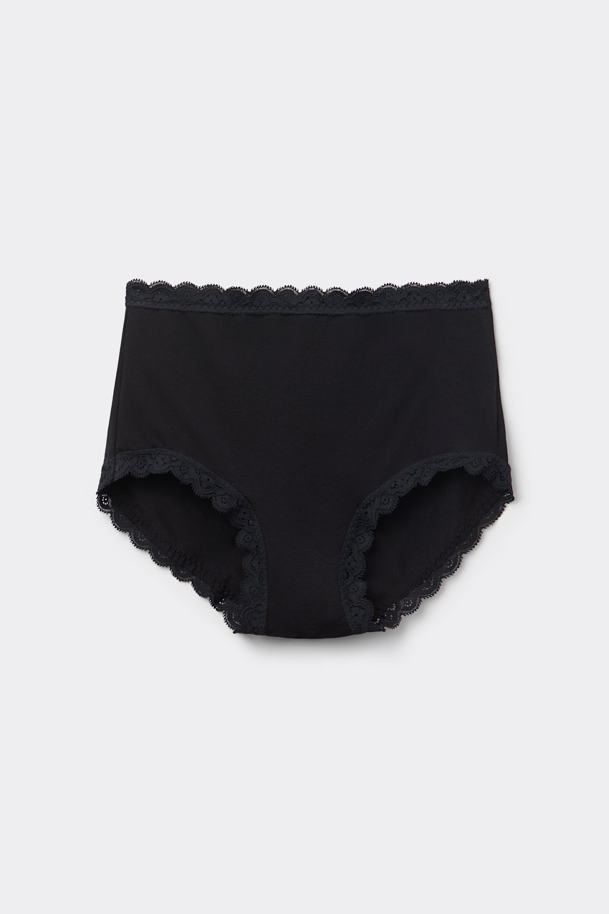 תחתונים צרפתיים כותנה ותחרה High-Waisted