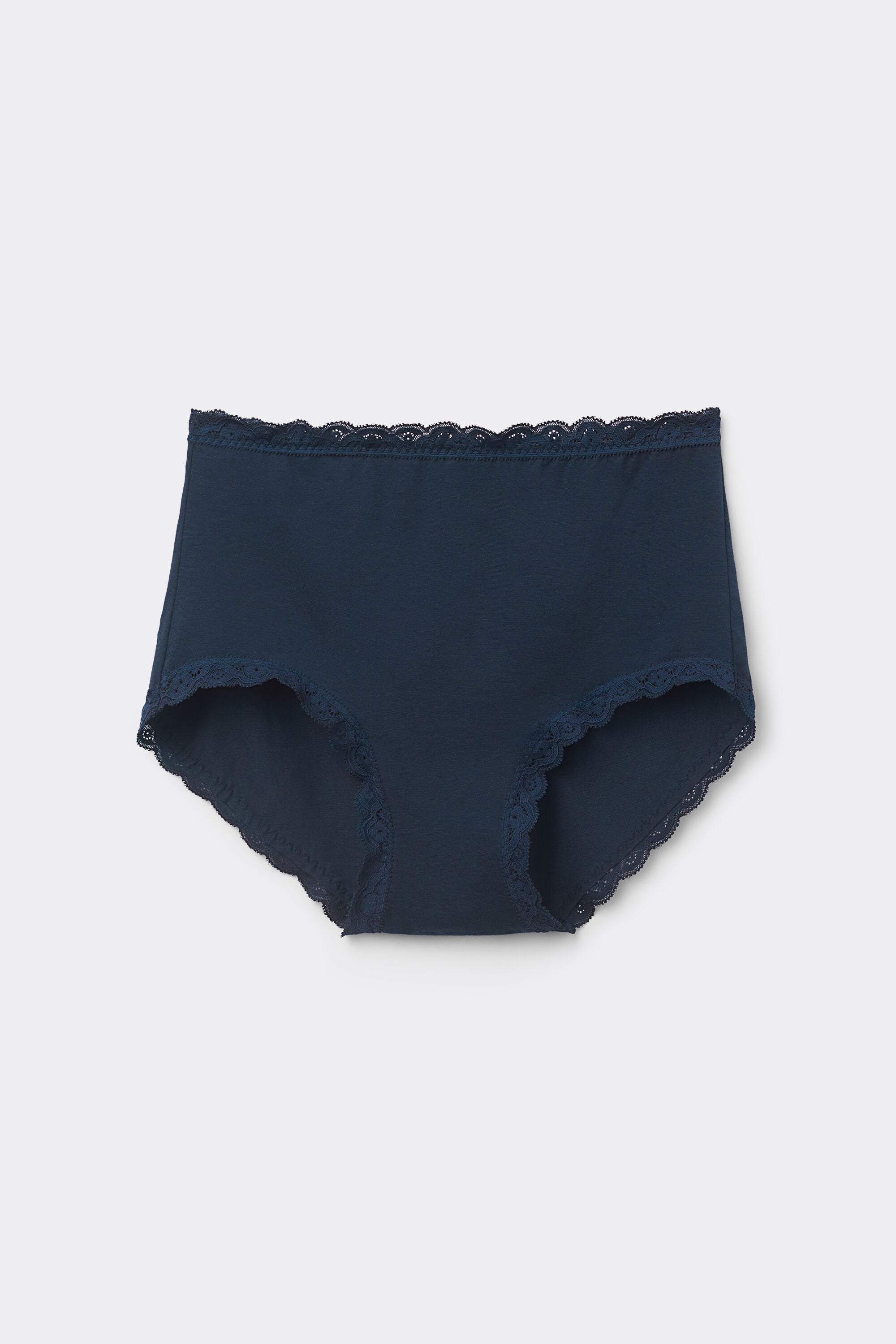 תחתונים צרפתיים כותנה ותחרה High-Waisted