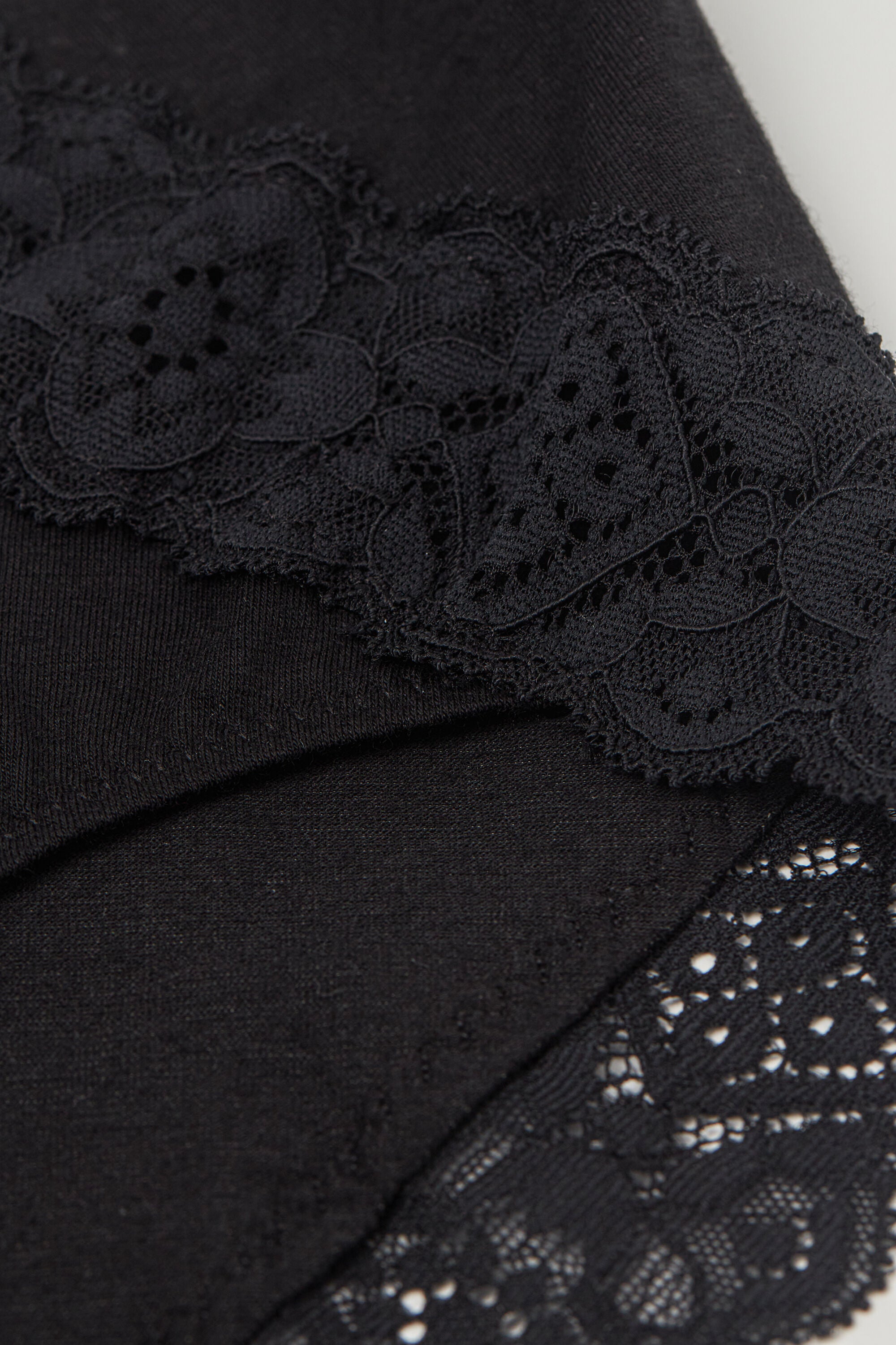 תחתוני כותנה ותחרה Semi-High Rise