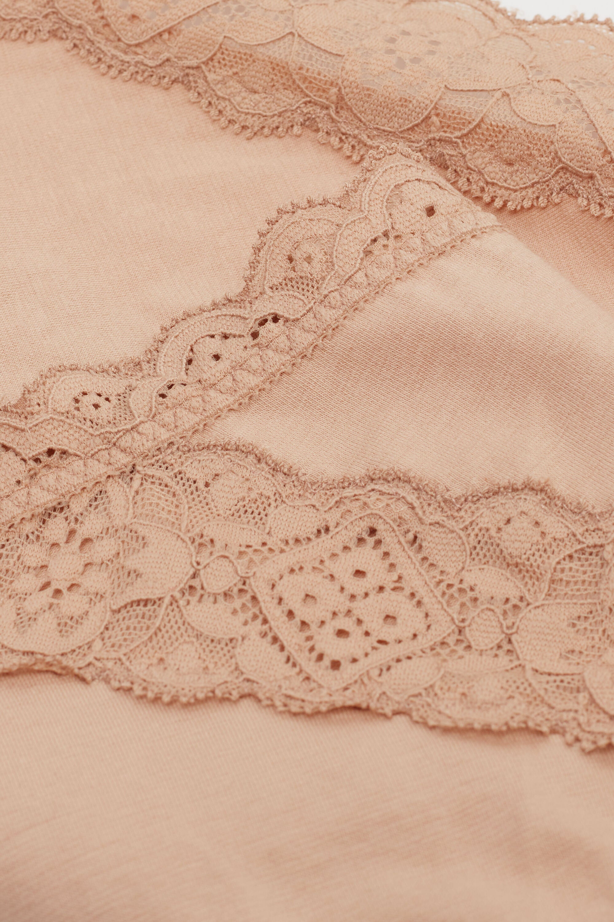 תחתוני כותנה ותחרה Semi-High Rise