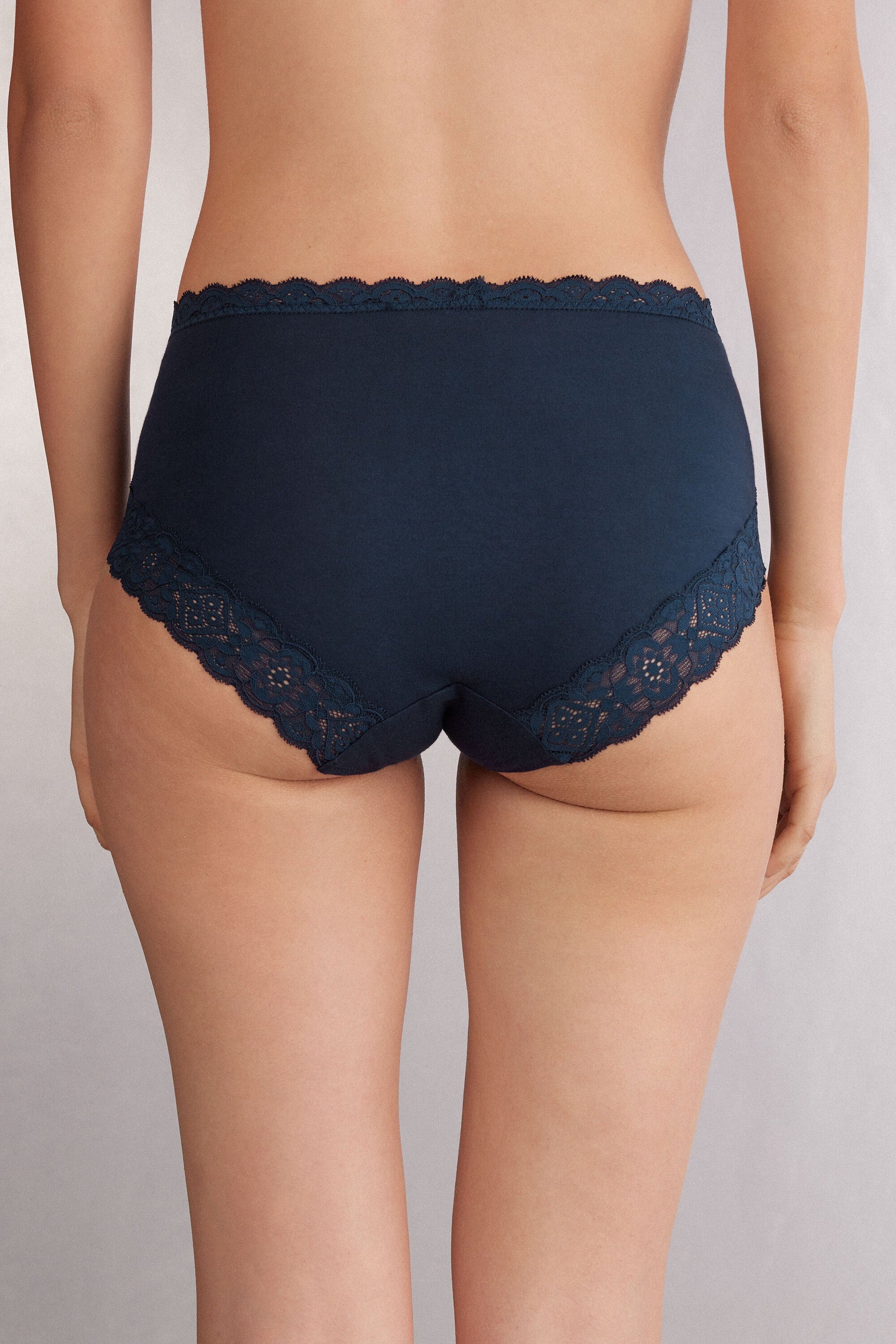 תחתוני כותנה ותחרה Semi-High Rise