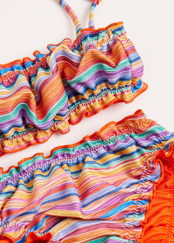 סט בגד ים ביקיני Colorful Stripes