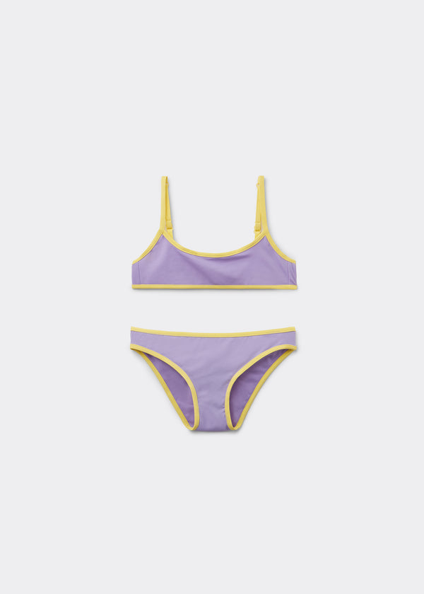 סט ביקיני לילדות Bicolor Piping