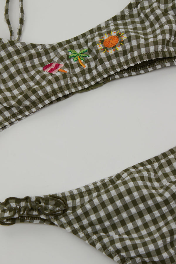 סט ביקיני לילדות Green Vichy