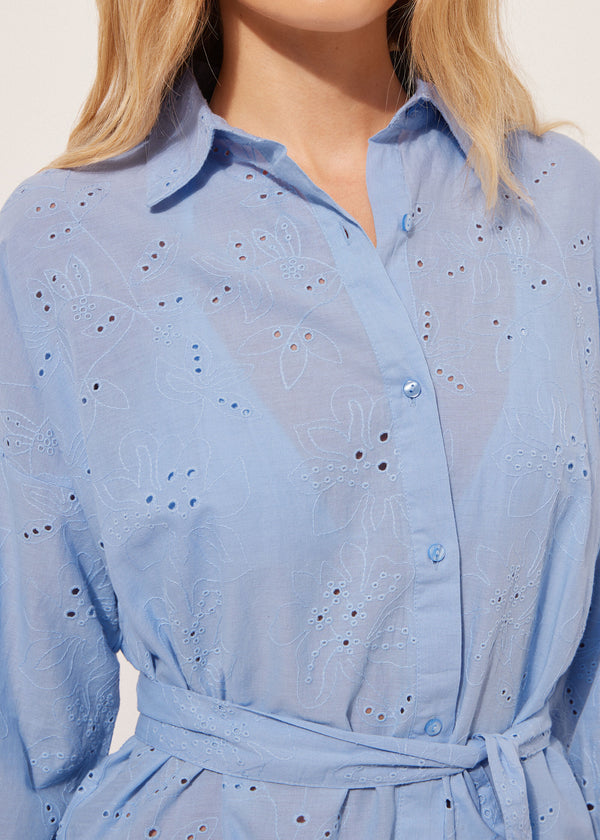 שמלת מיני Broderie Anglaise